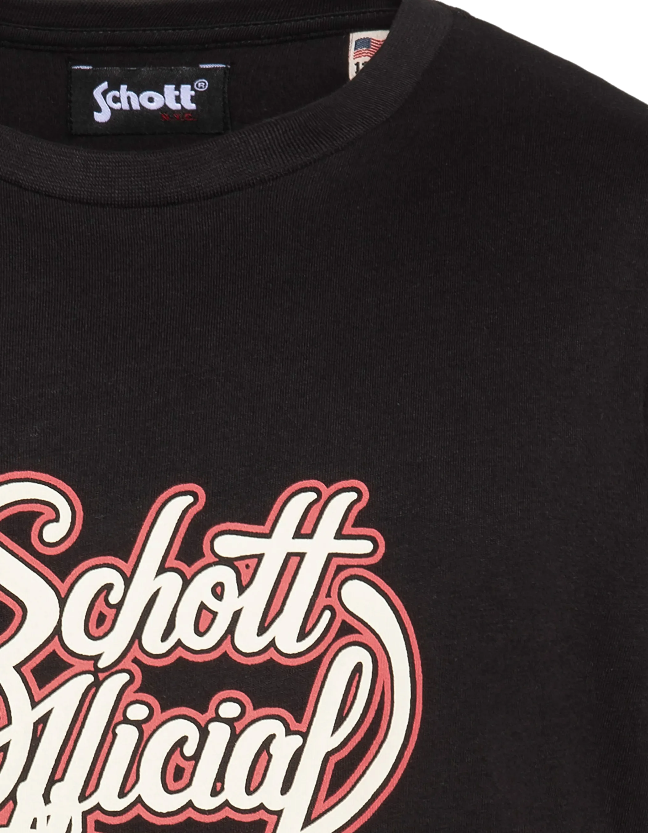 T-shirt noir imprimé logo vintage-3