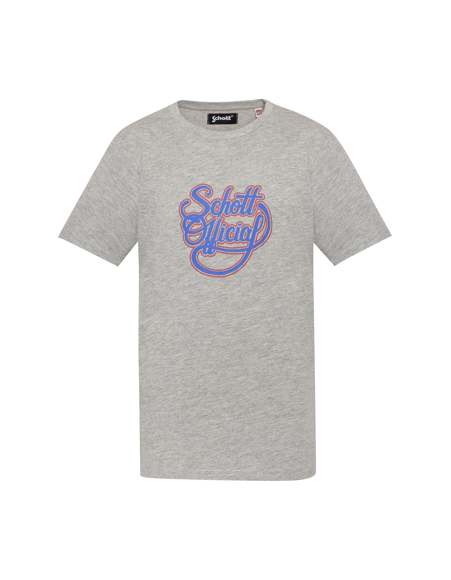 T-shirt gris chiné imprimé logo vintage