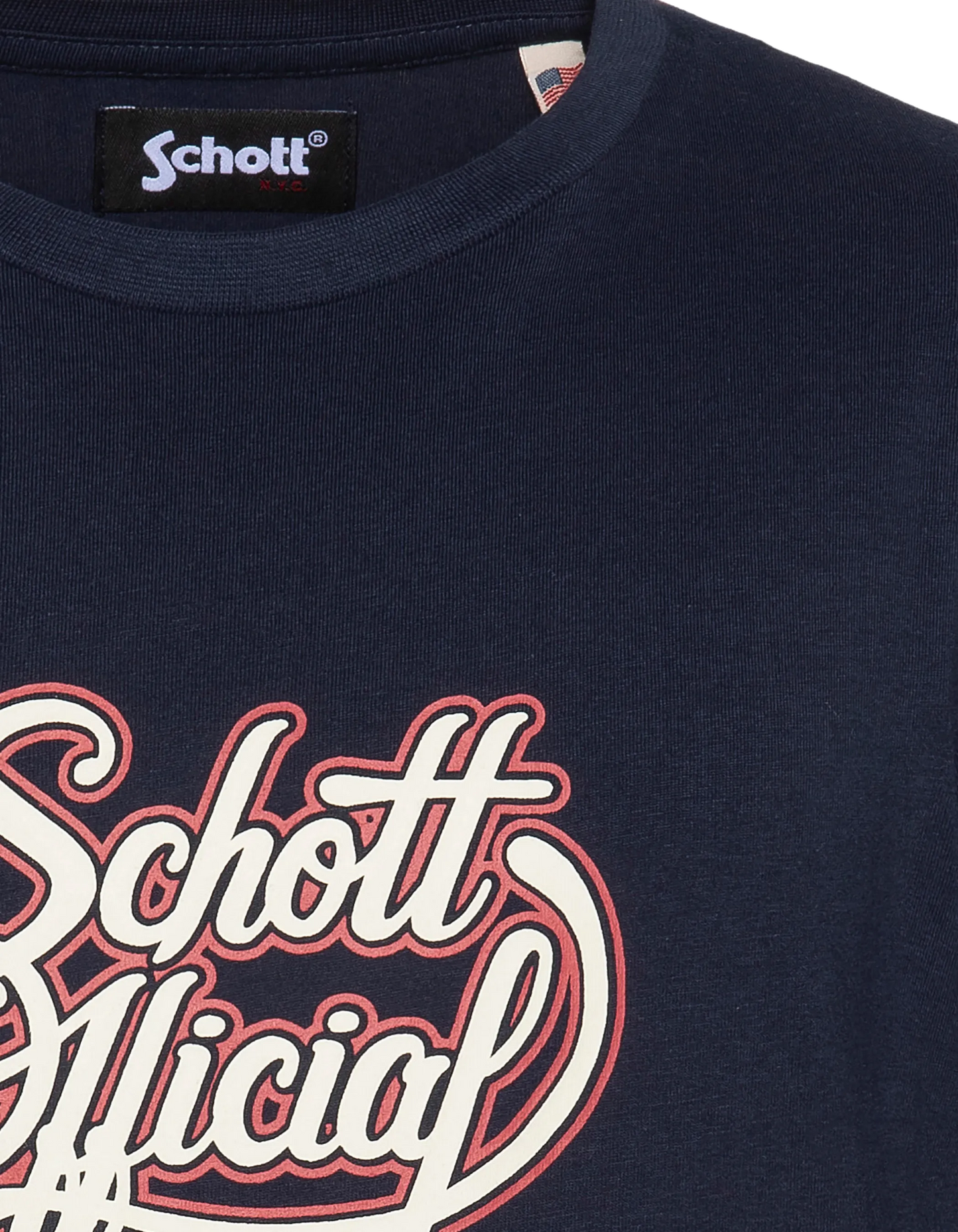 T-shirt bleu marine imprimé logo vintage