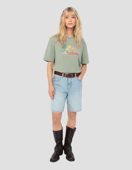 Sage khaki western t-shirt
