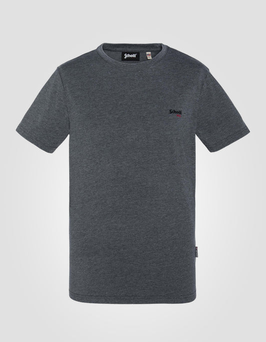 T-shirt Black Round Colle