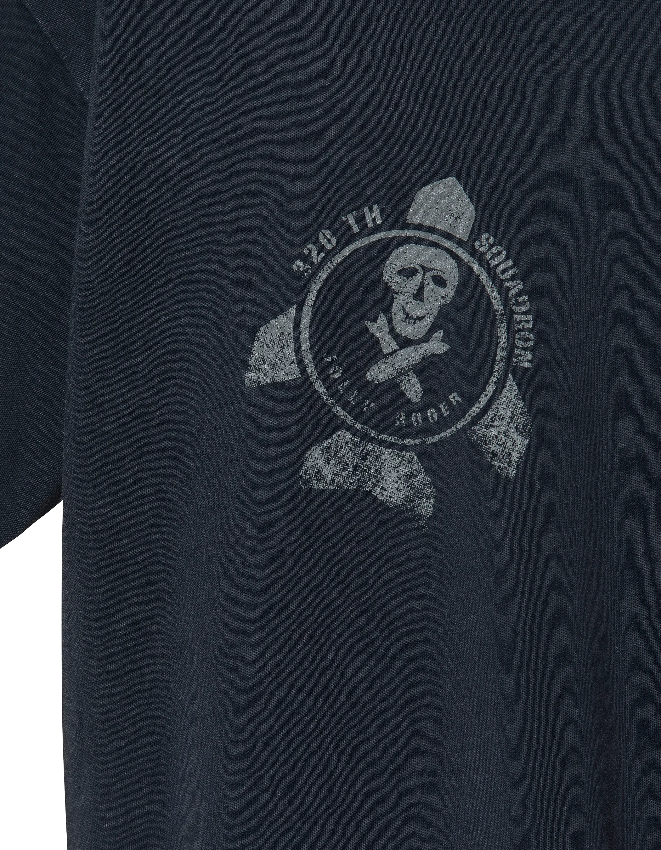 Army t-shirt patched navy blue, vintage effect-6