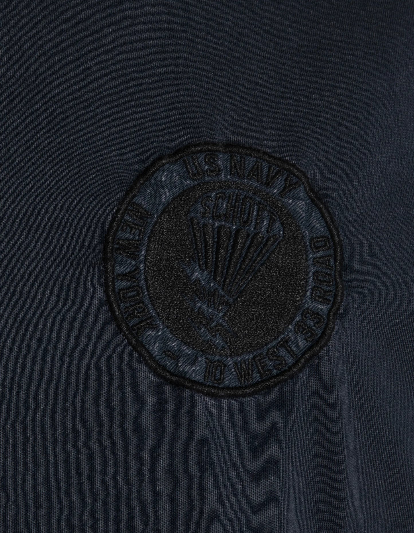Army t-shirt patched navy blue, vintage effect