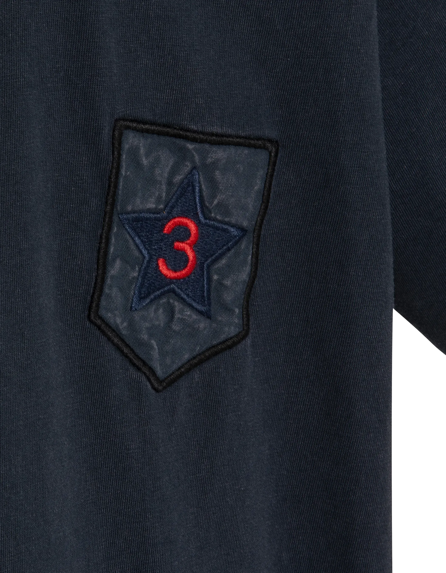 Army t-shirt patched navy blue, vintage effect