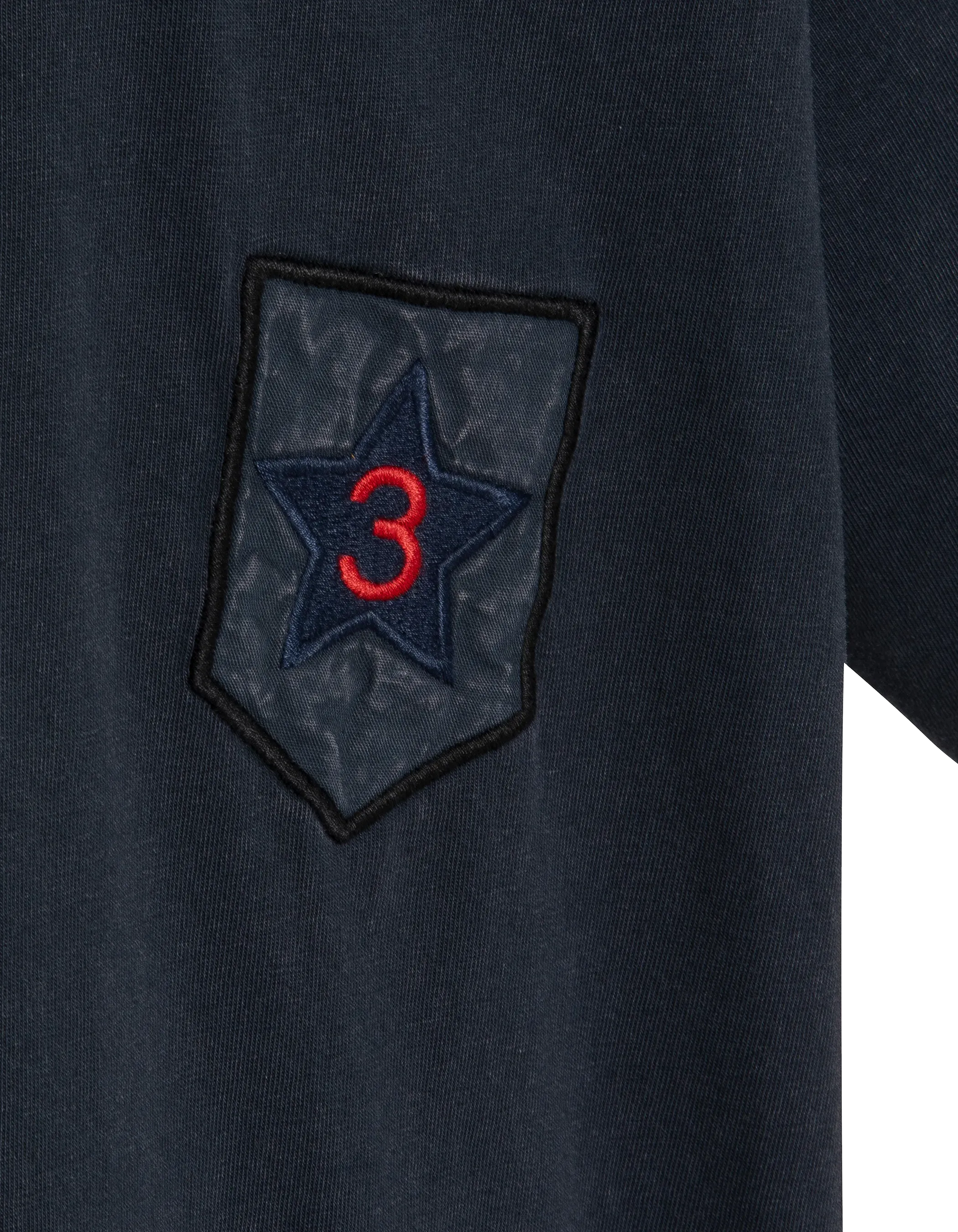 Army t-shirt patched navy blue, vintage effect-8