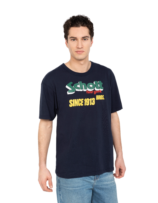 T-shirt retrò blu navy