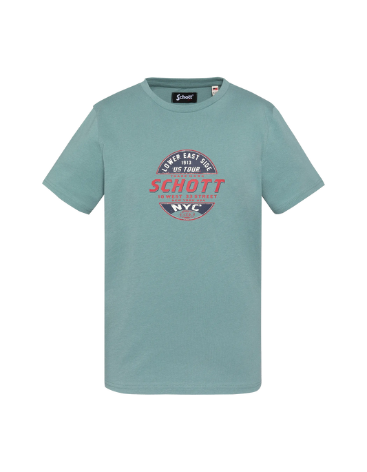 T-shirt vert clair imprimé enfant