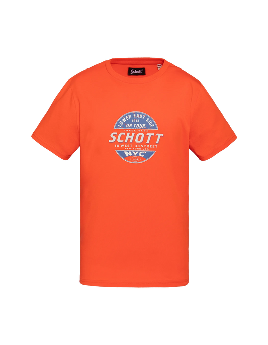 T-shirt orange imprimé enfant