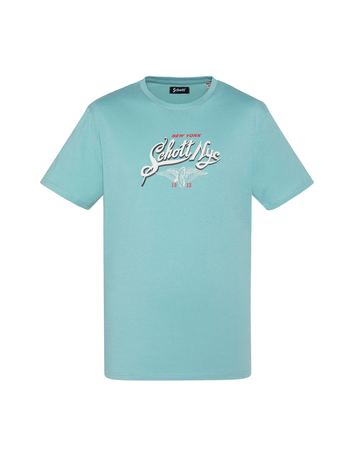 T-shirt azure stampata