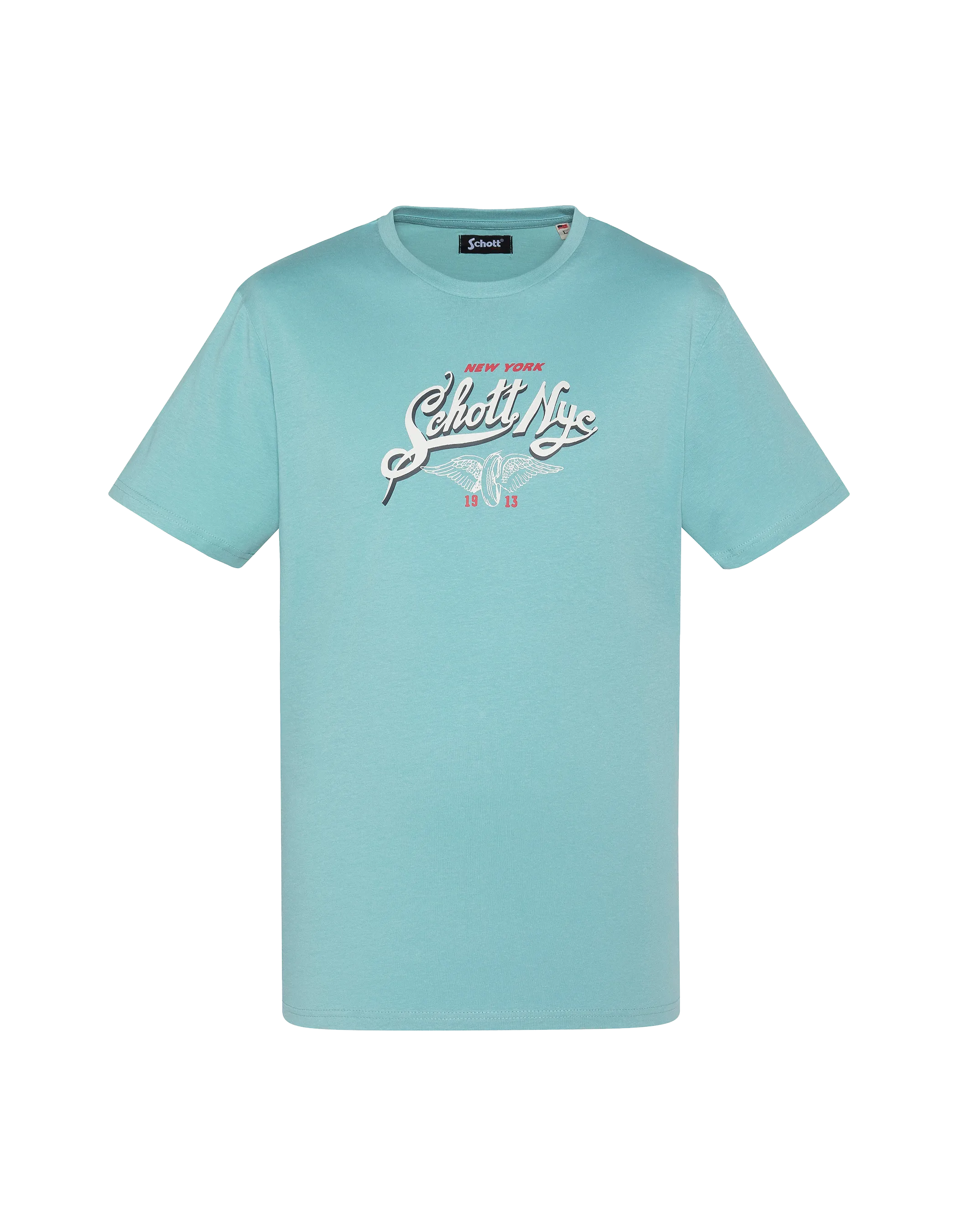 T-shirt azure stampata-1