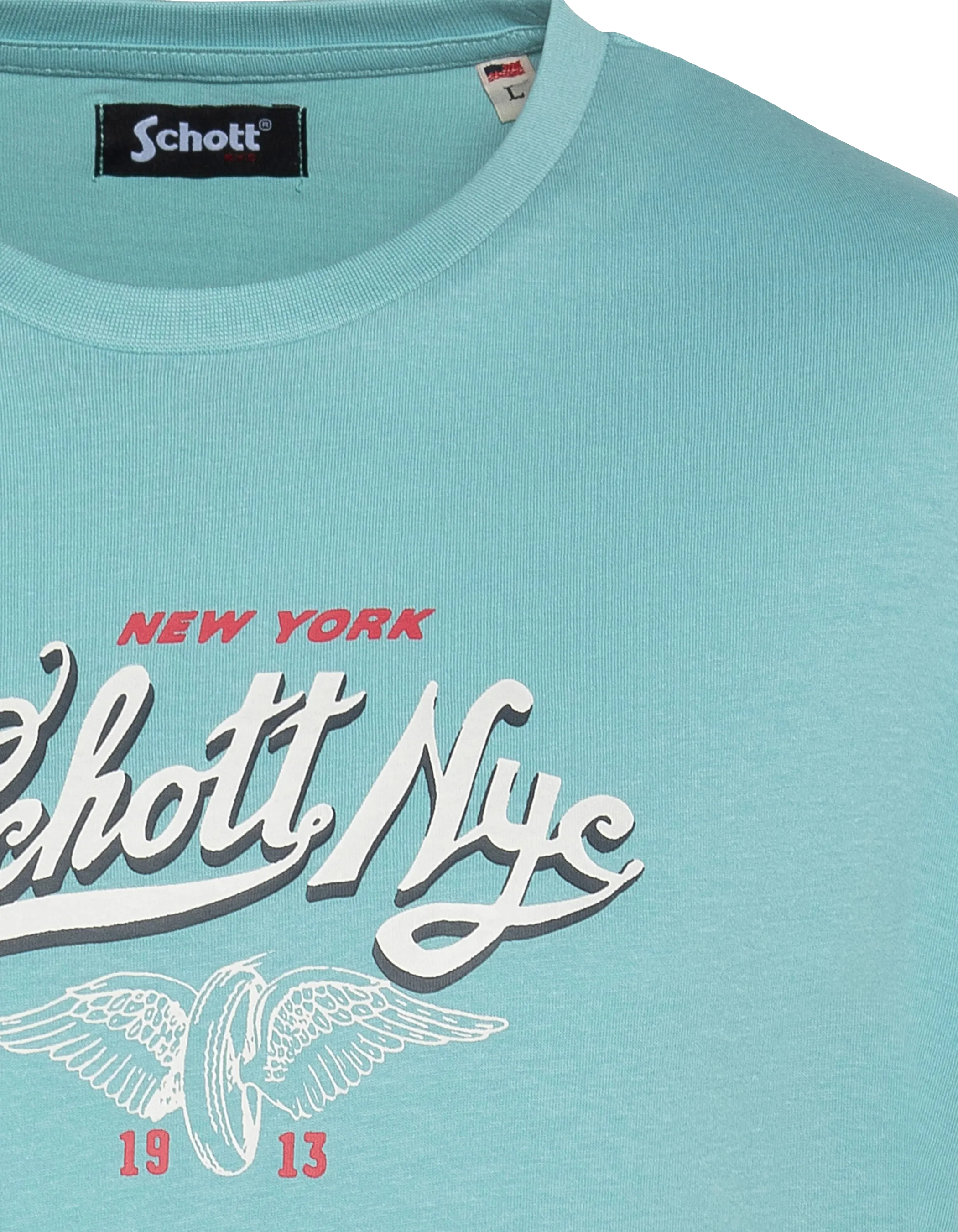 T-shirt azure stampata-3