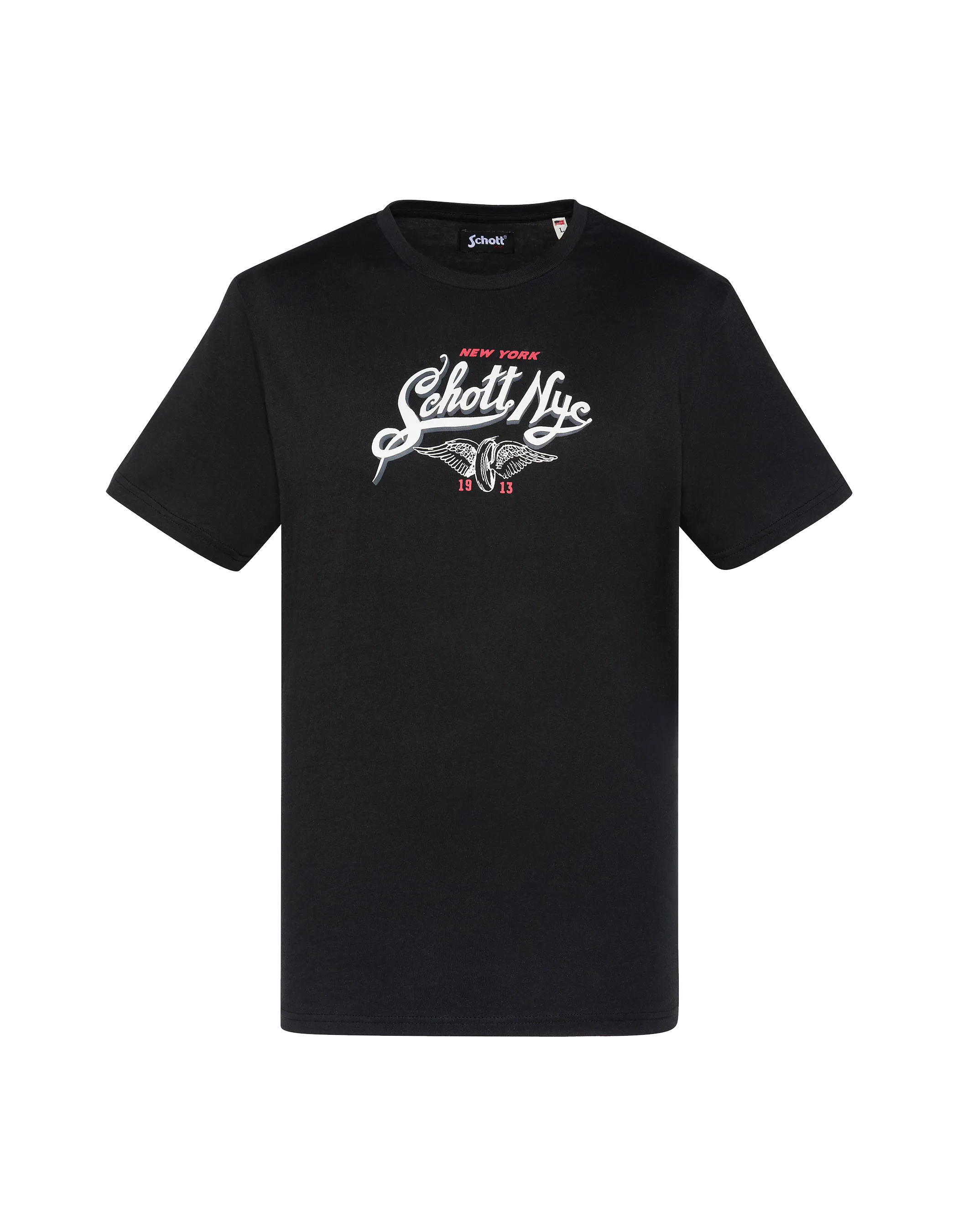 Gedrucktes schwarzes T-Shirt-1