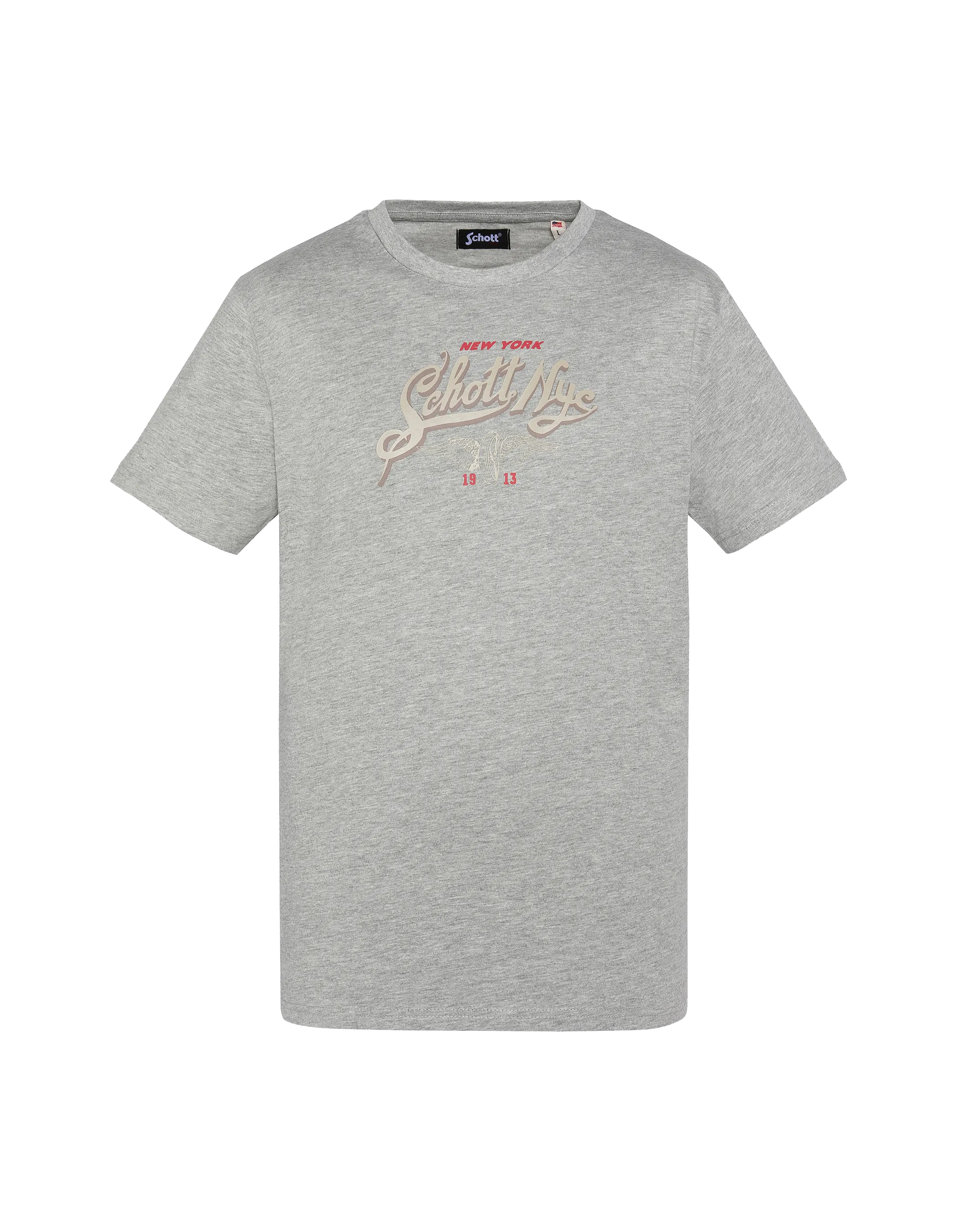 T-shirt grigio affare stampato-1
