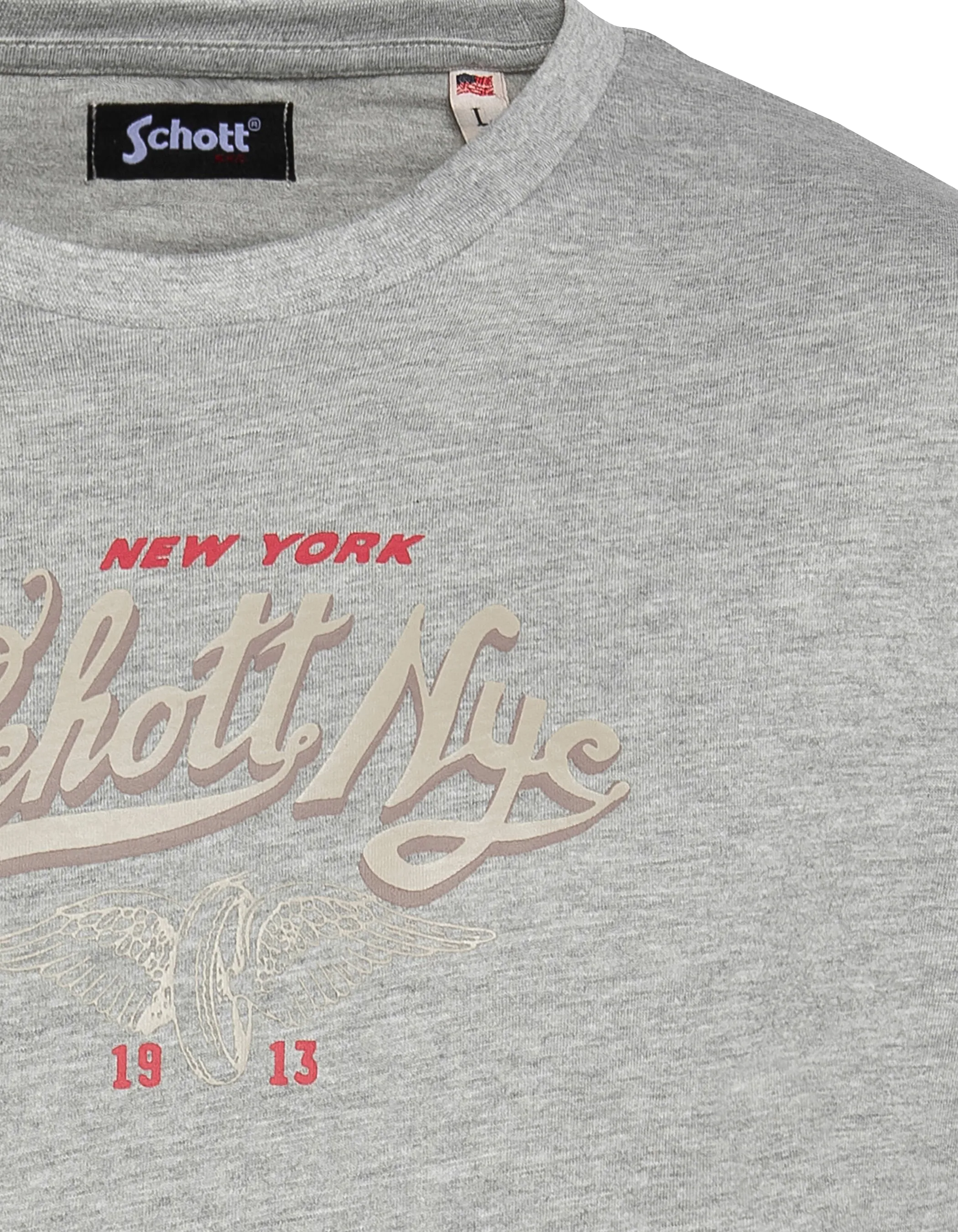 T-shirt grigio affare stampato-3