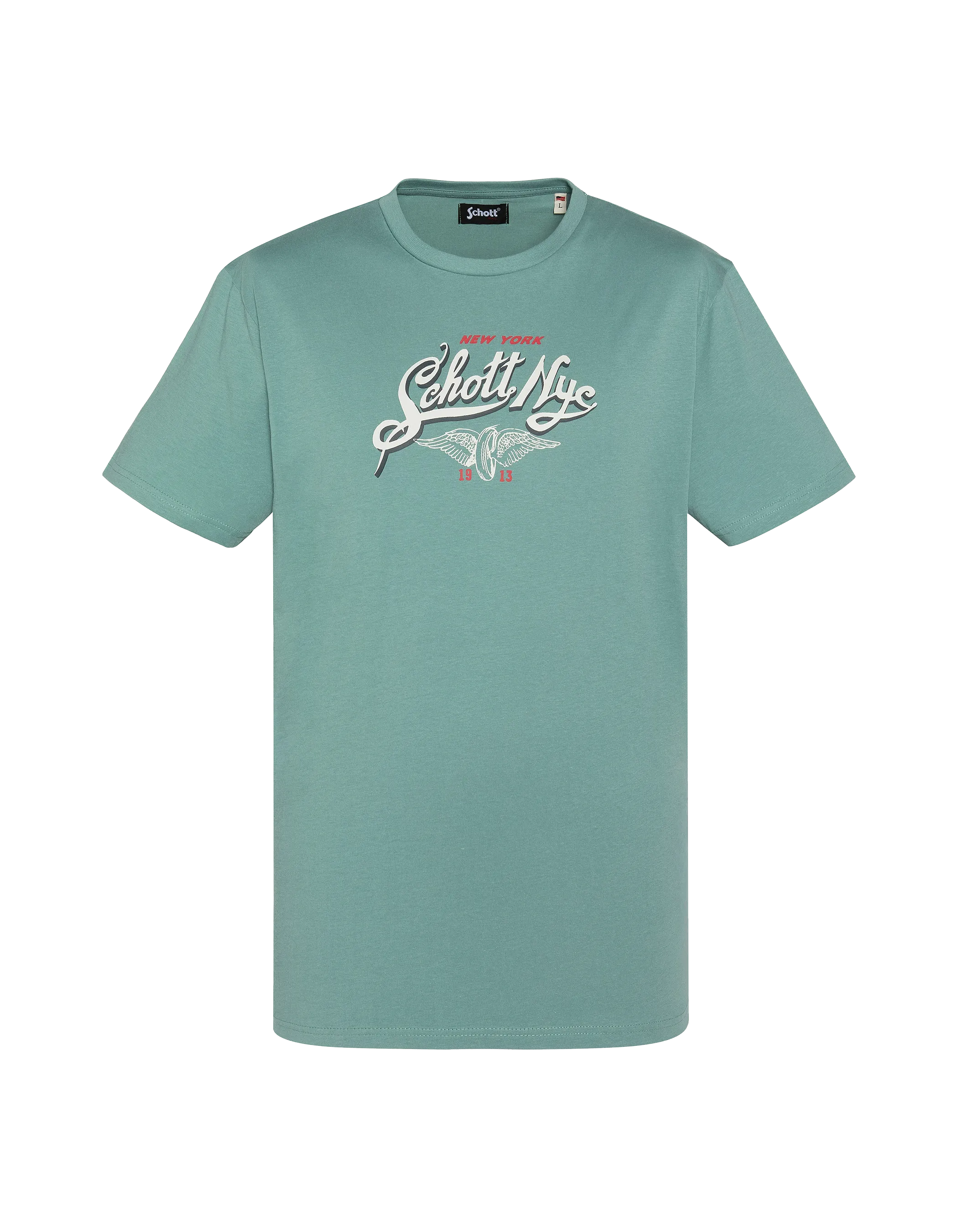 Gedrucktes hellgrünes T-Shirt-1