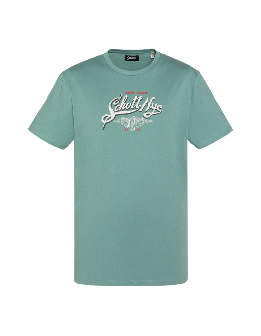 Gedrucktes hellgrünes T-Shirt