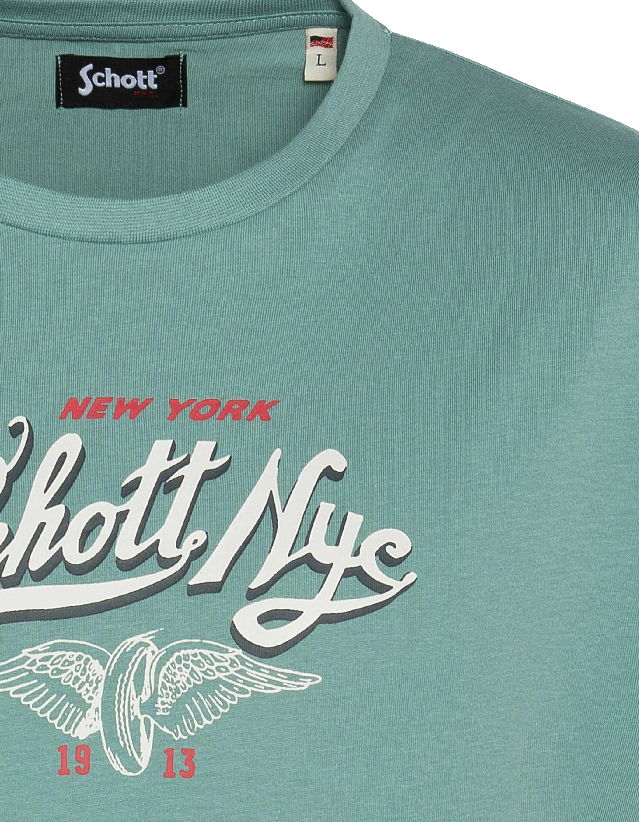 Gedrucktes hellgrünes T-Shirt-3