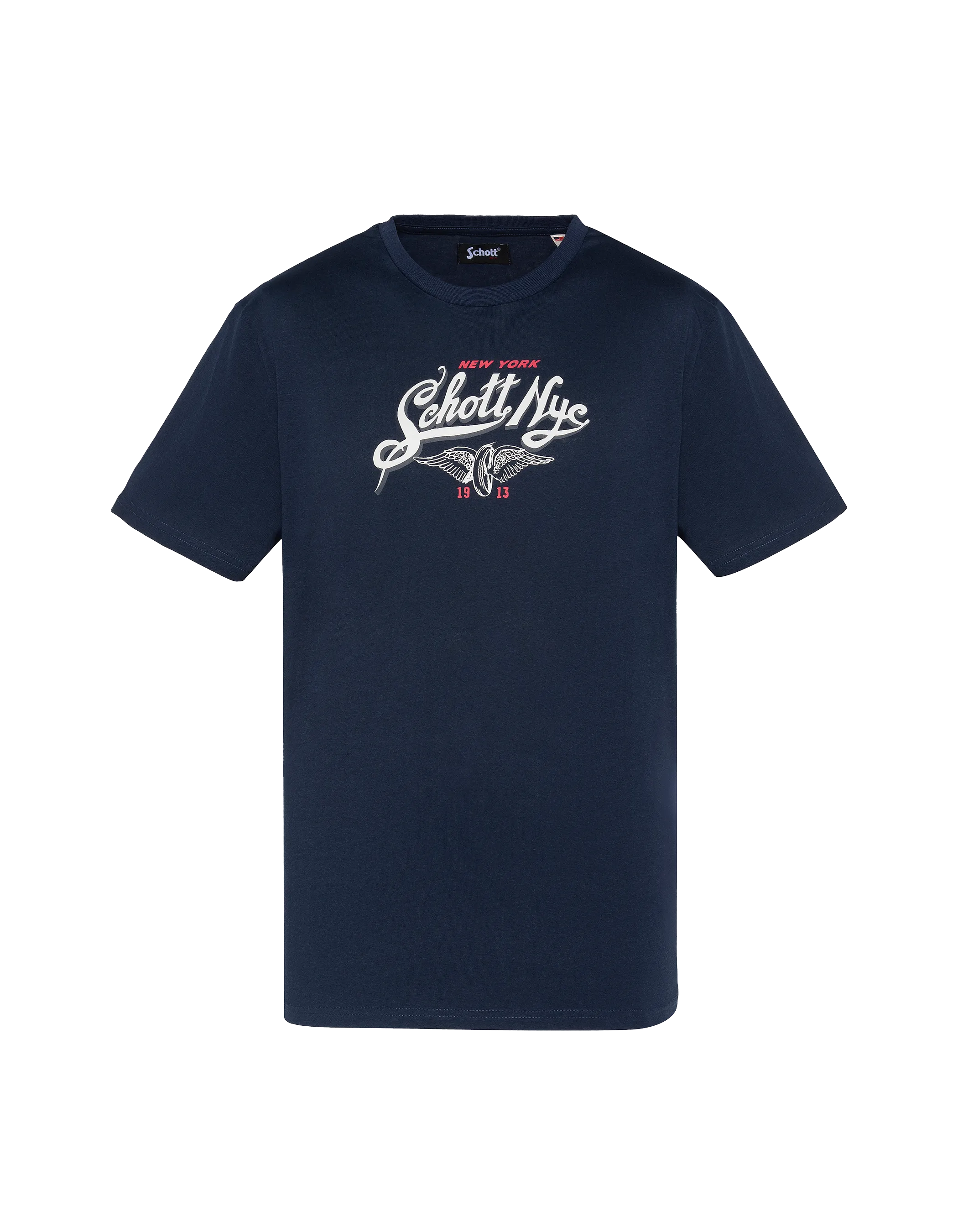 Gedrucktes dunkelblaues T-Shirt-1