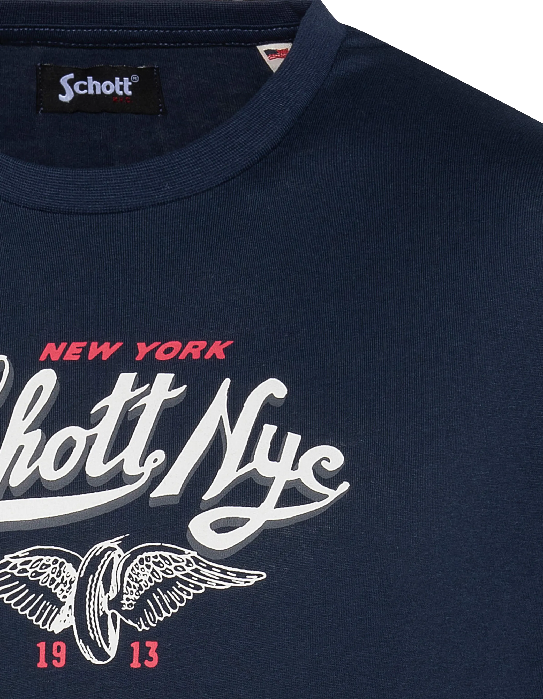 Gedrucktes dunkelblaues T-Shirt-3