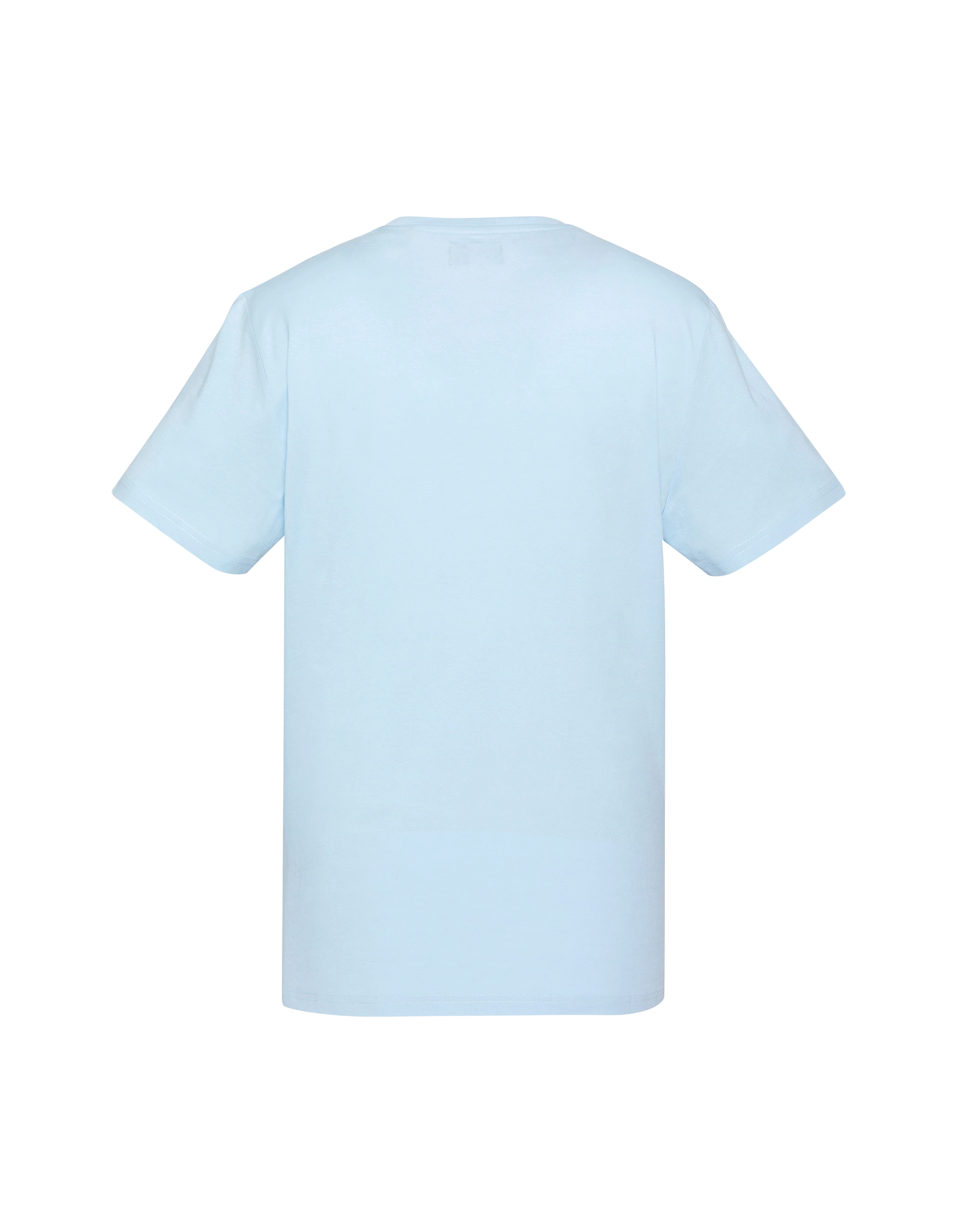 Himmelblaues T-Shirt mit individuellem Biker-Aufdruck