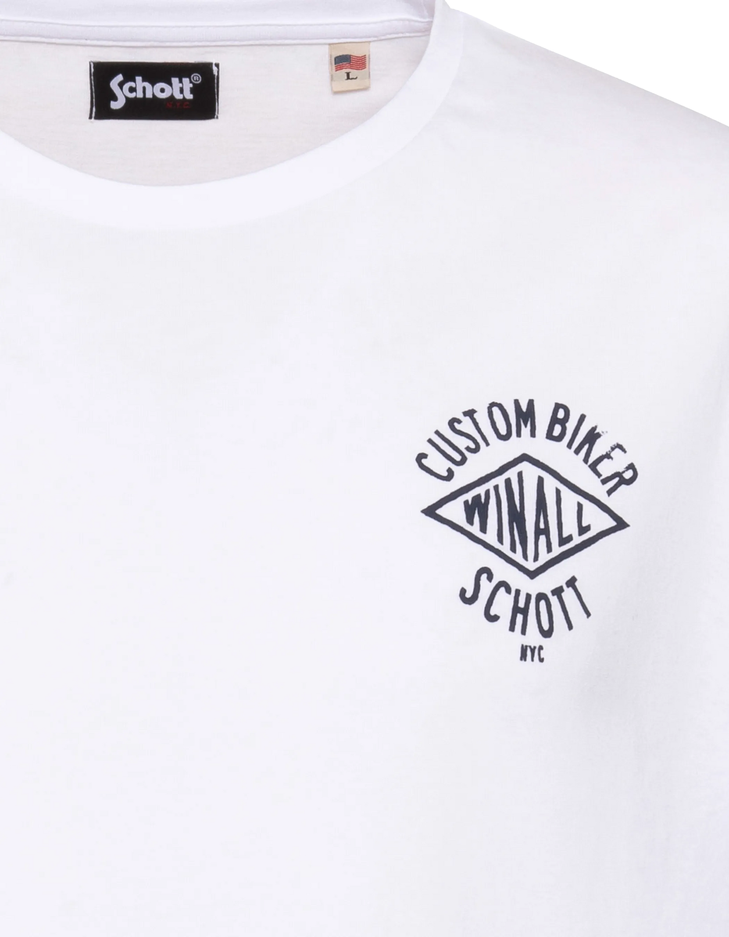 T-shirt blanc imprimé Custom Biker