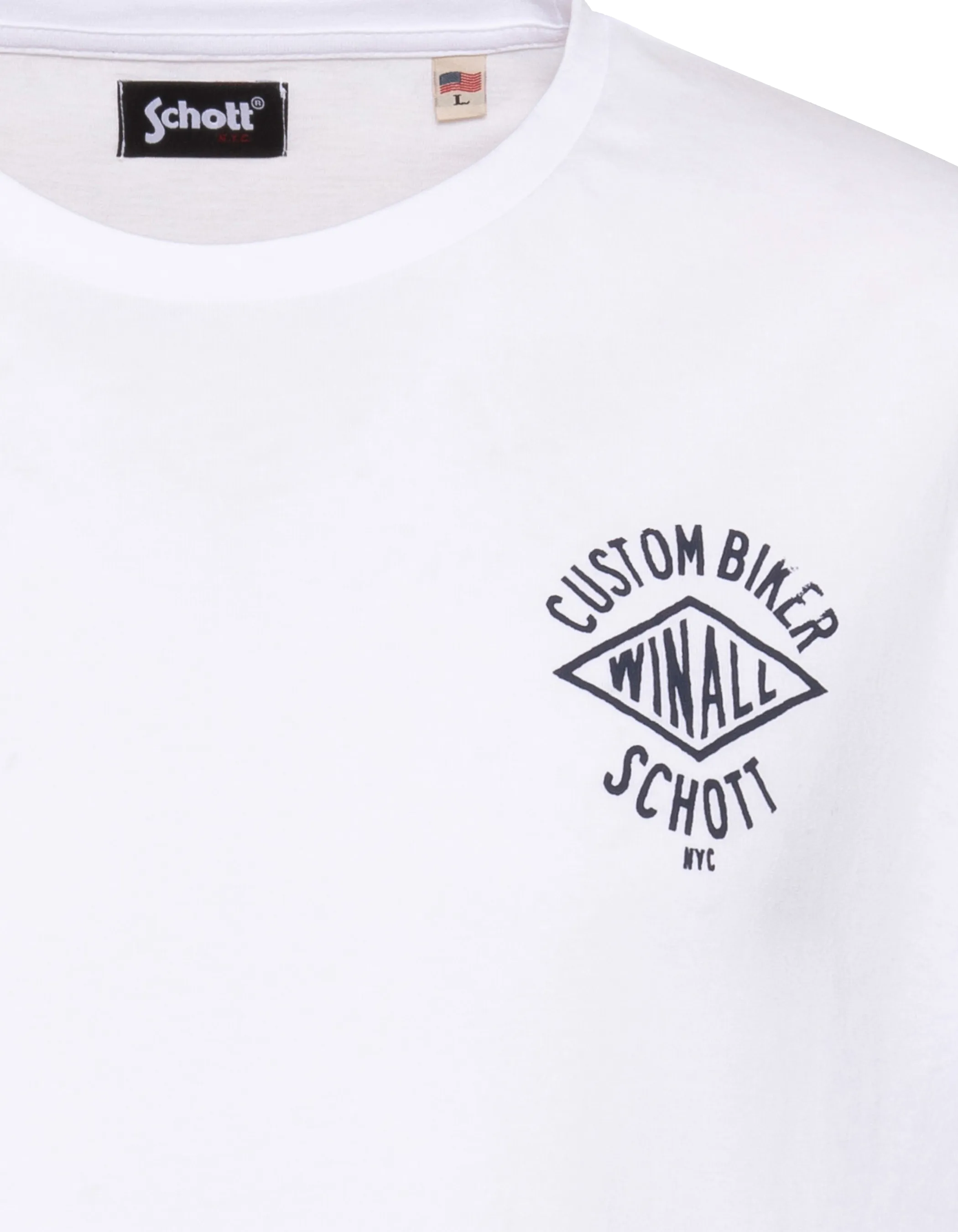 T-shirt blanc imprimé Custom Biker-3