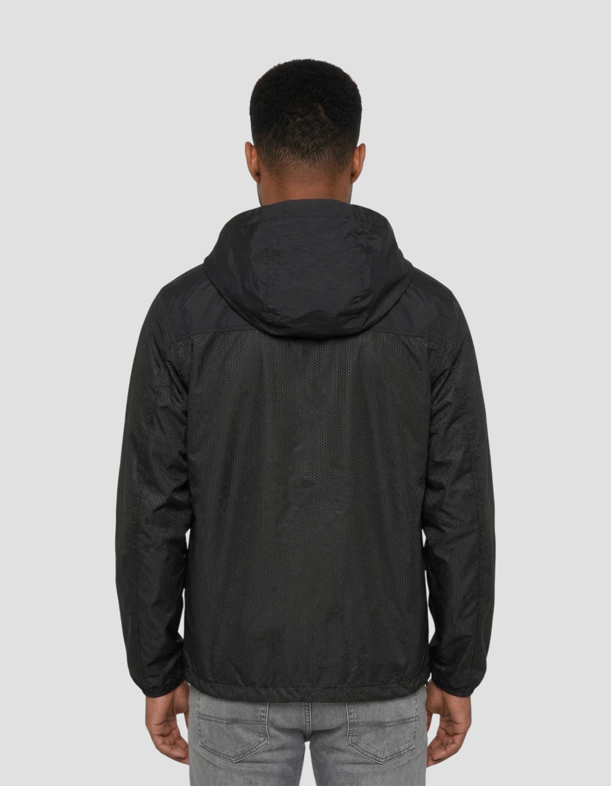Black hooded windbreaker-4
