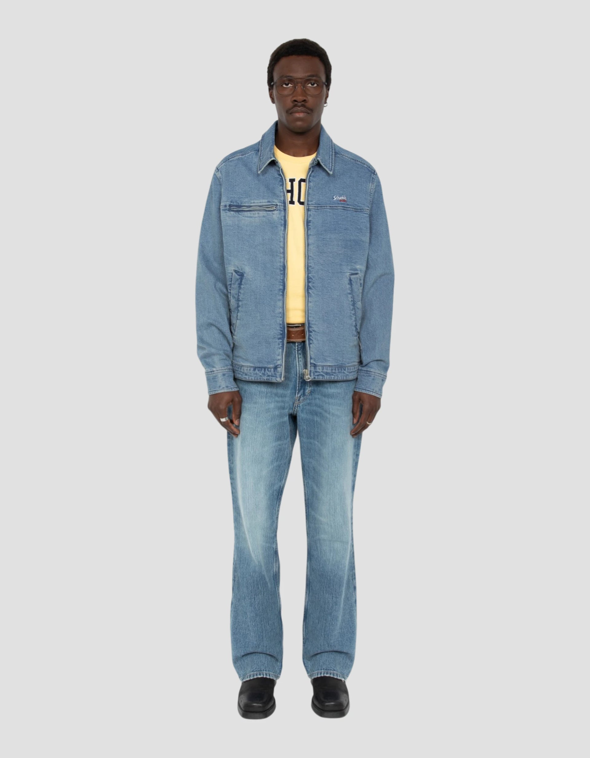 Blue worker denim jacket - TYRON | Schott NYC®