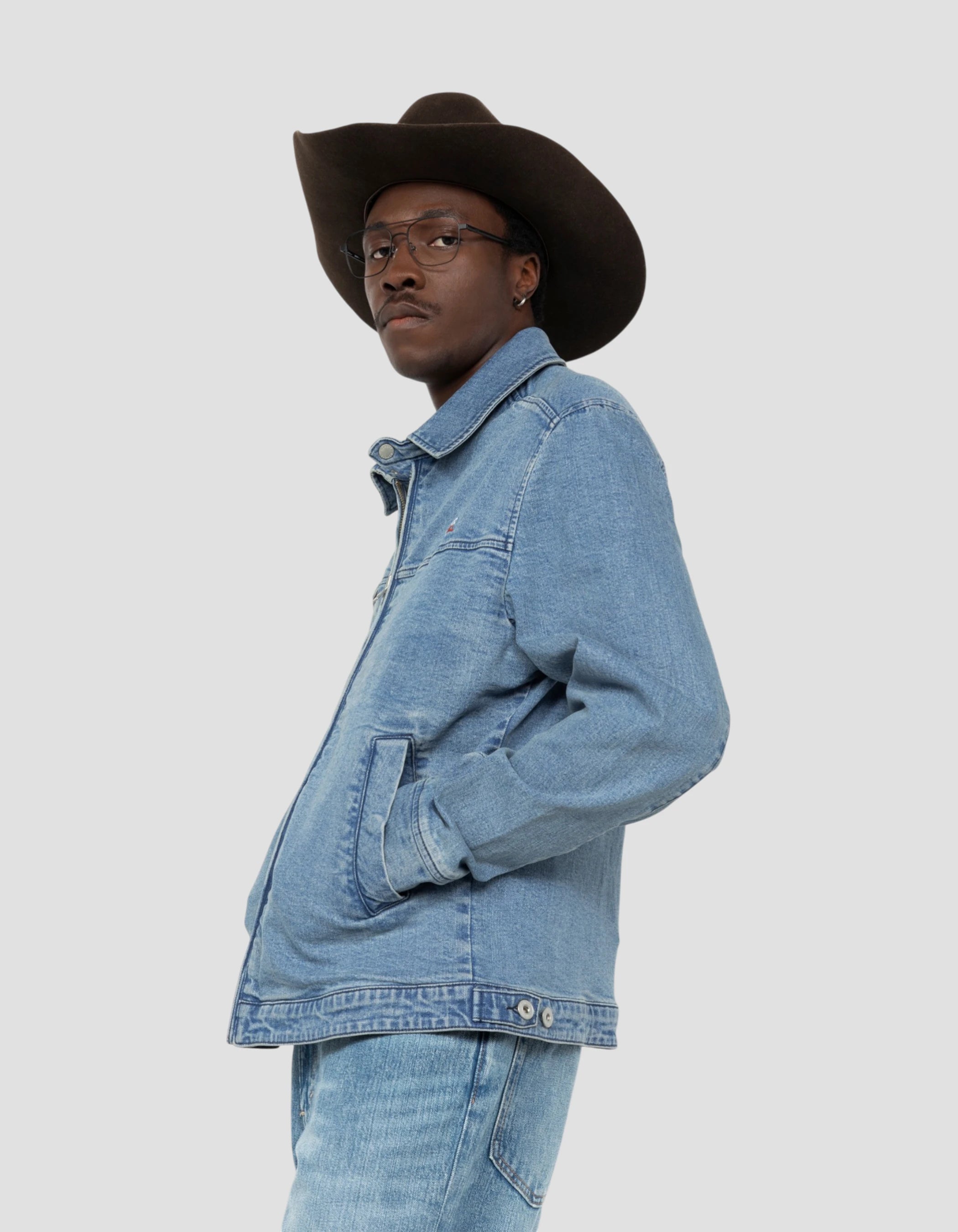 Blue worker denim jacket-3