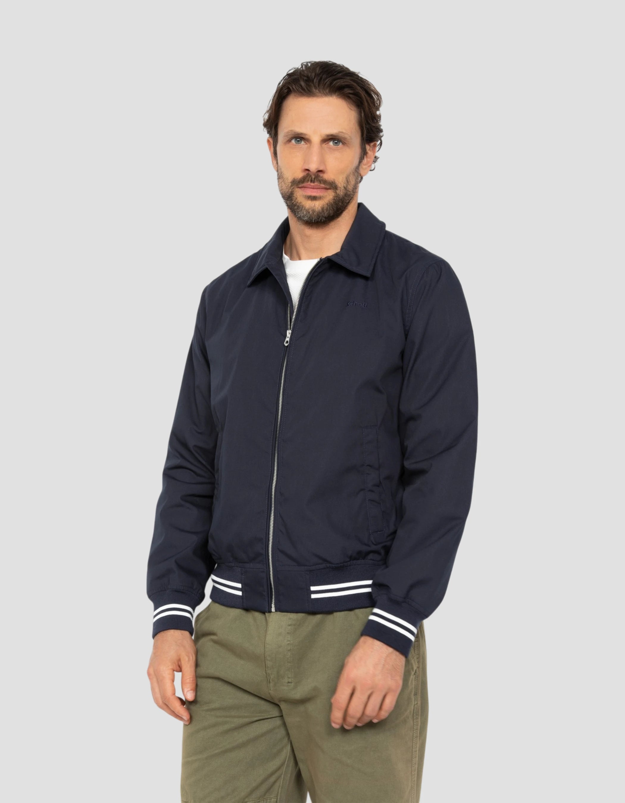 Blouson varsity bleu marine déperlant-4