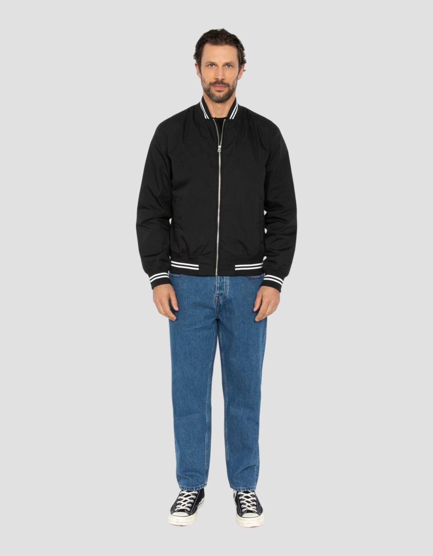 Blouson varsity noir déperlant