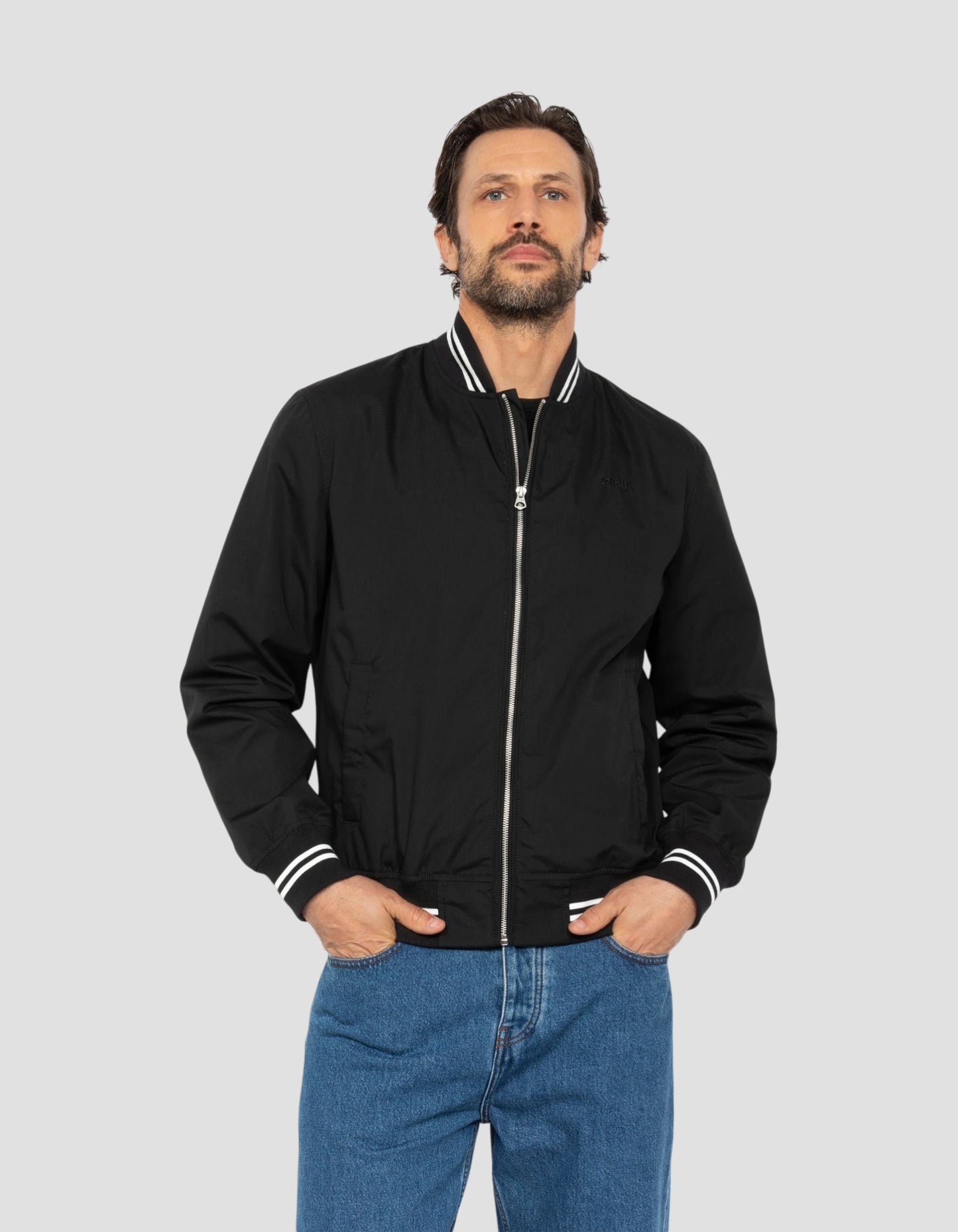 Blouson varsity noir déperlant