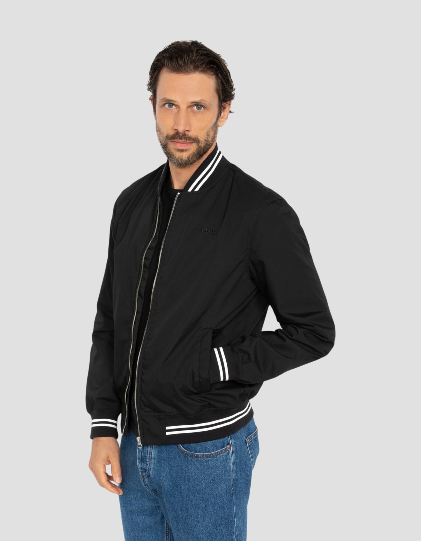 Blouson varsity noir déperlant