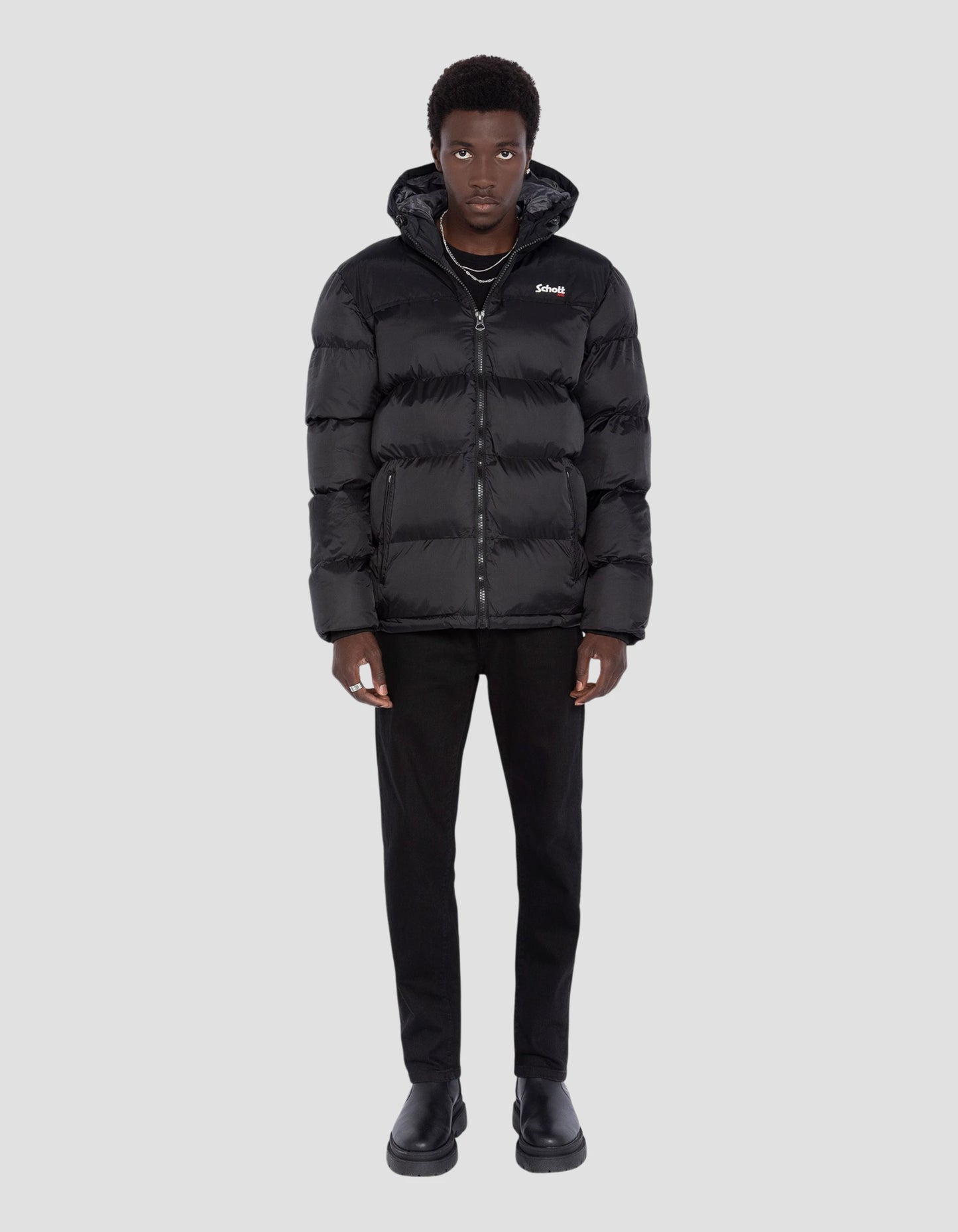 Unisex black hooded jacket