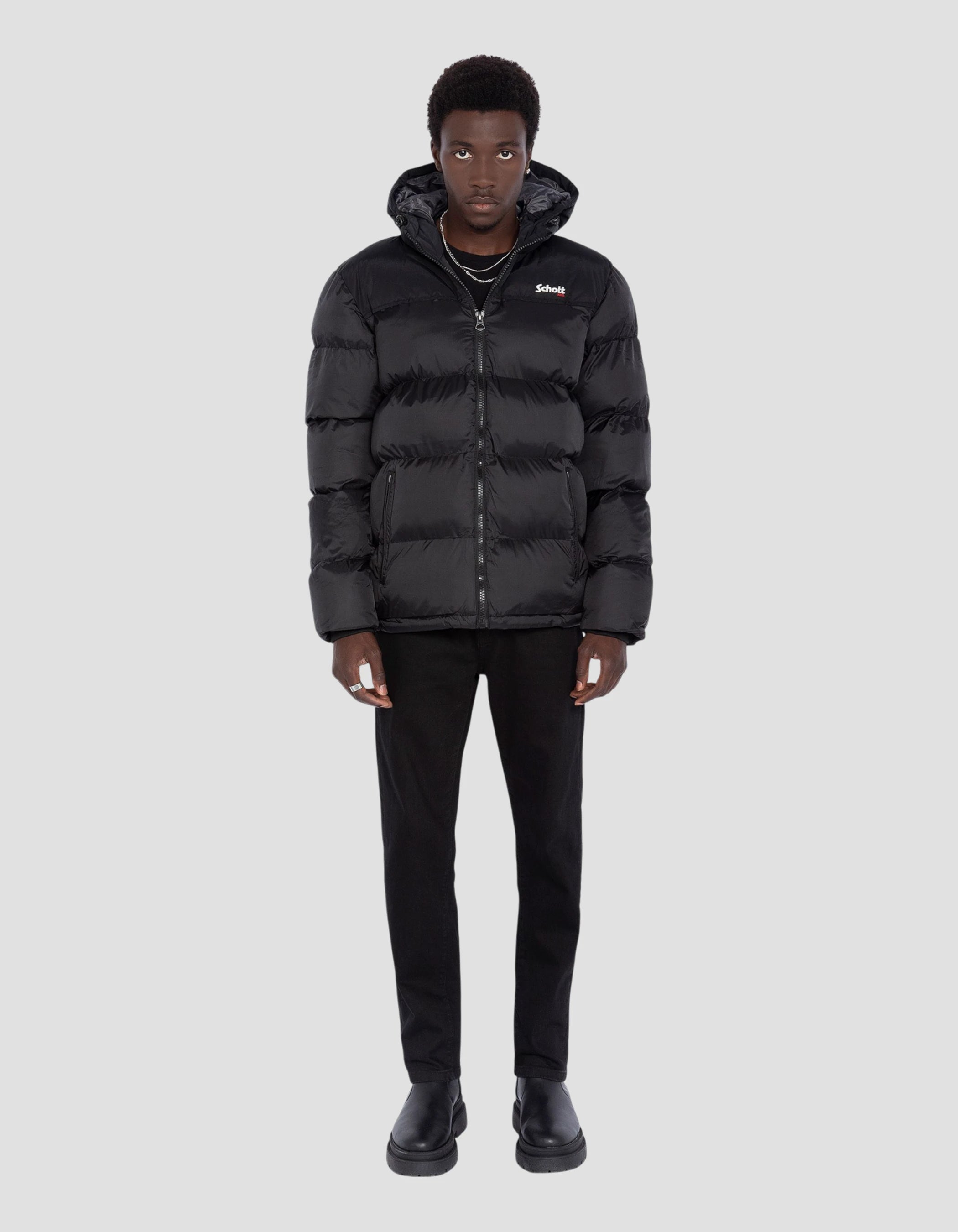 Unisex black hooded jacket-1