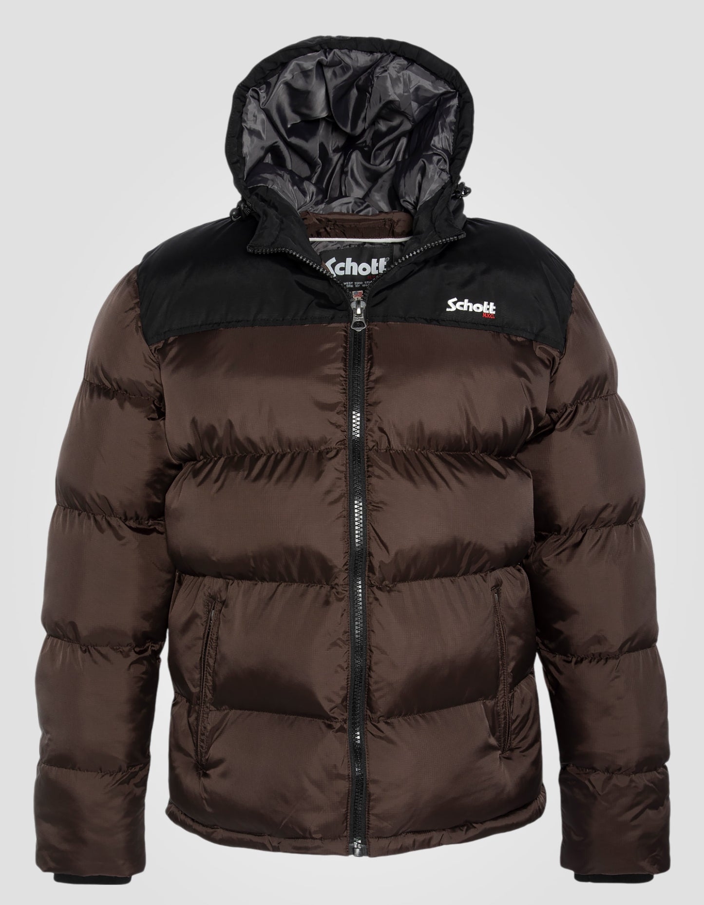 Doudoune à capuche marron foncé unisexe