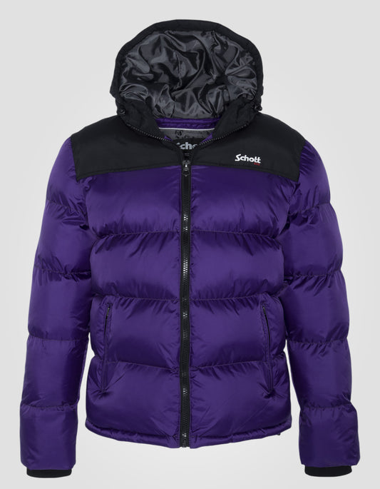 Doudoune à capuche violet unisexe