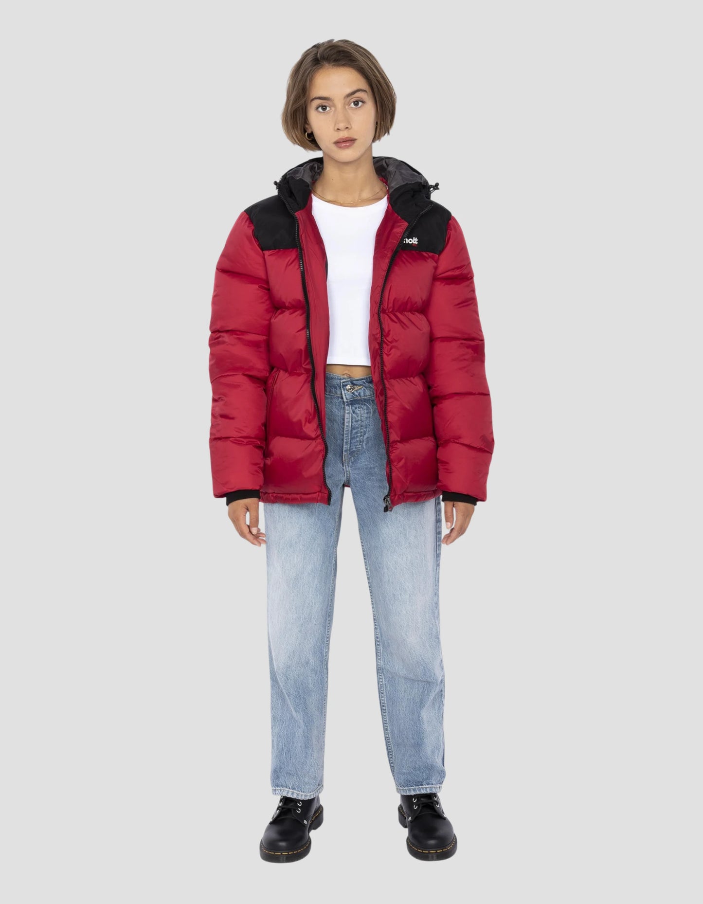 Giacca con cappuccio rosso unisex