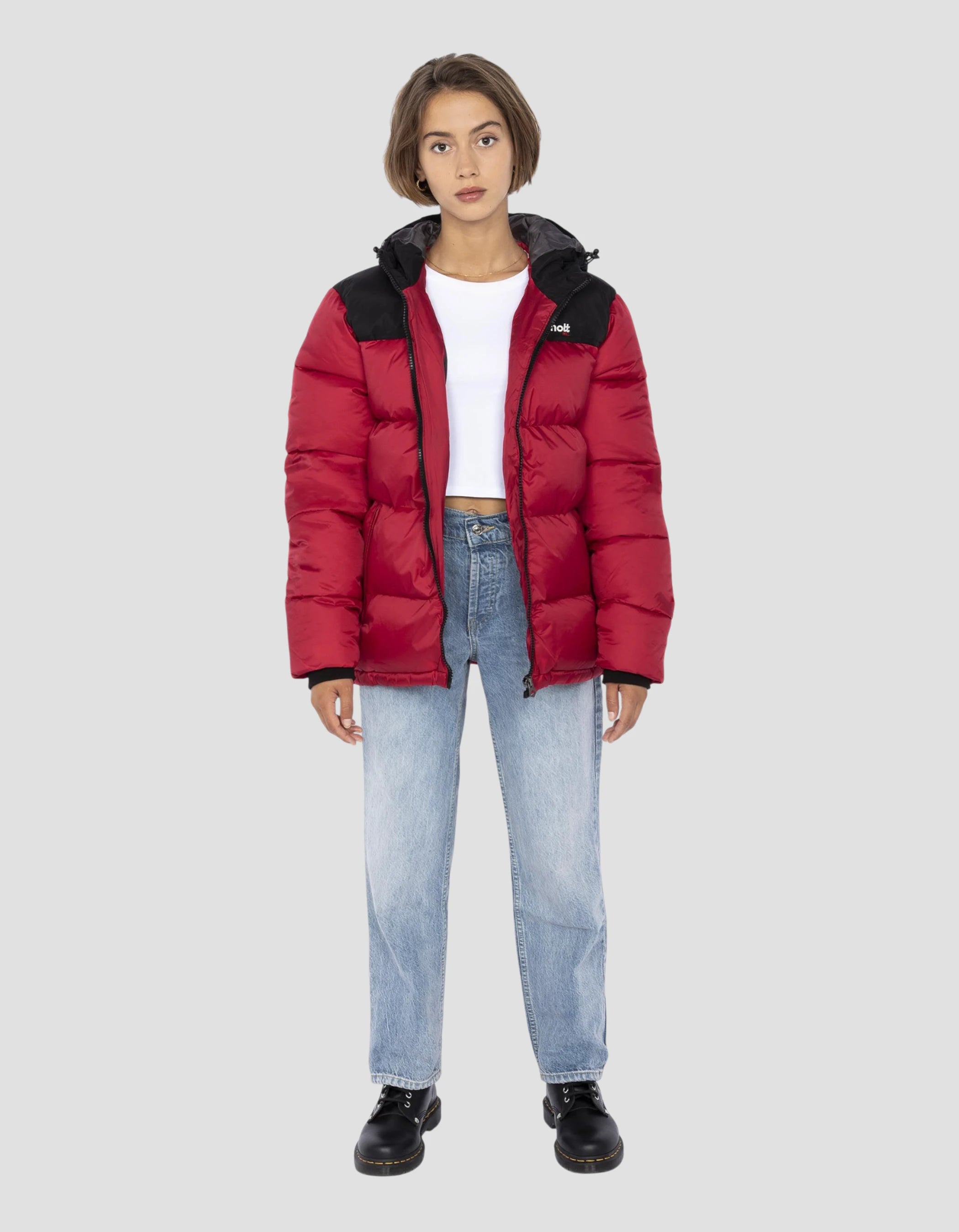 Giacca con cappuccio rosso unisex-1