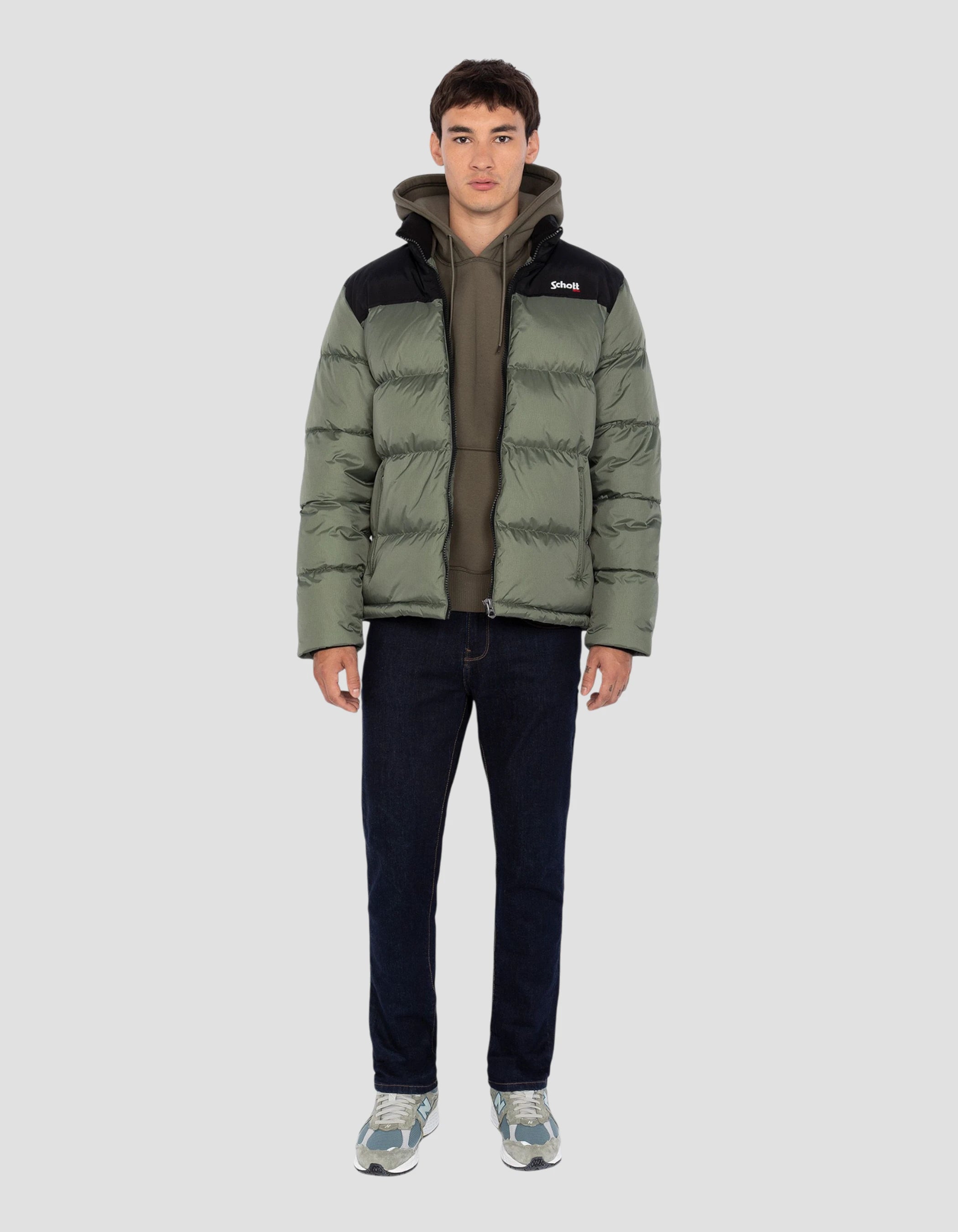 Doudoune sage kaki unisexe-1