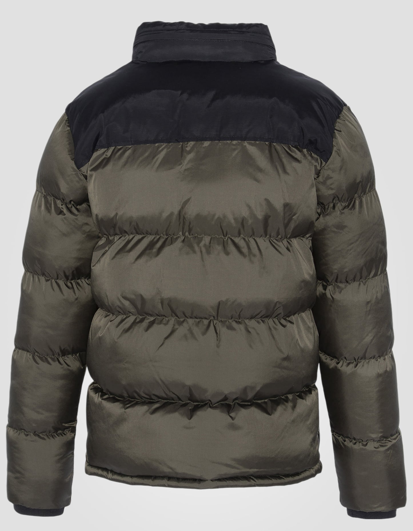 Khaki puffer jacket, plus size