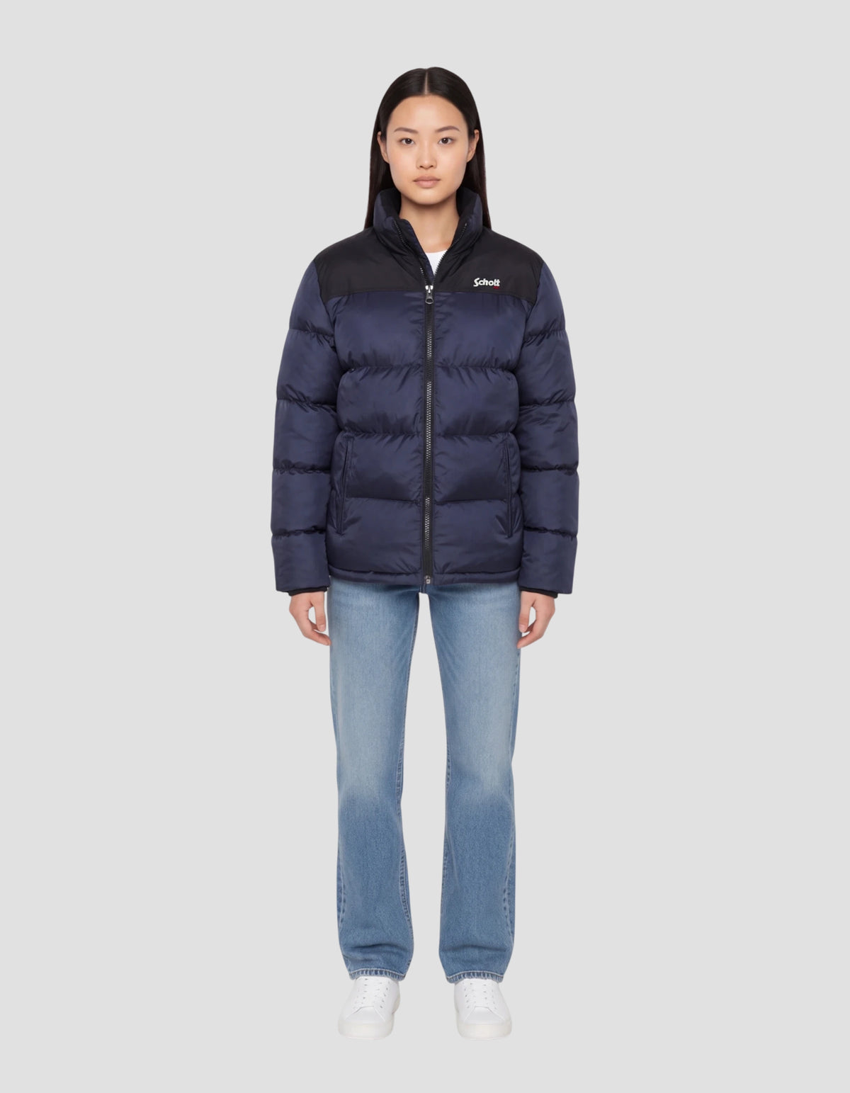 Unisex navy blue puffer jacket-1