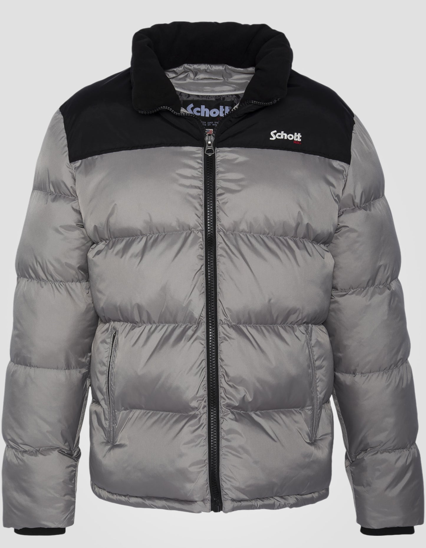 Silver puffer jacket, plus size