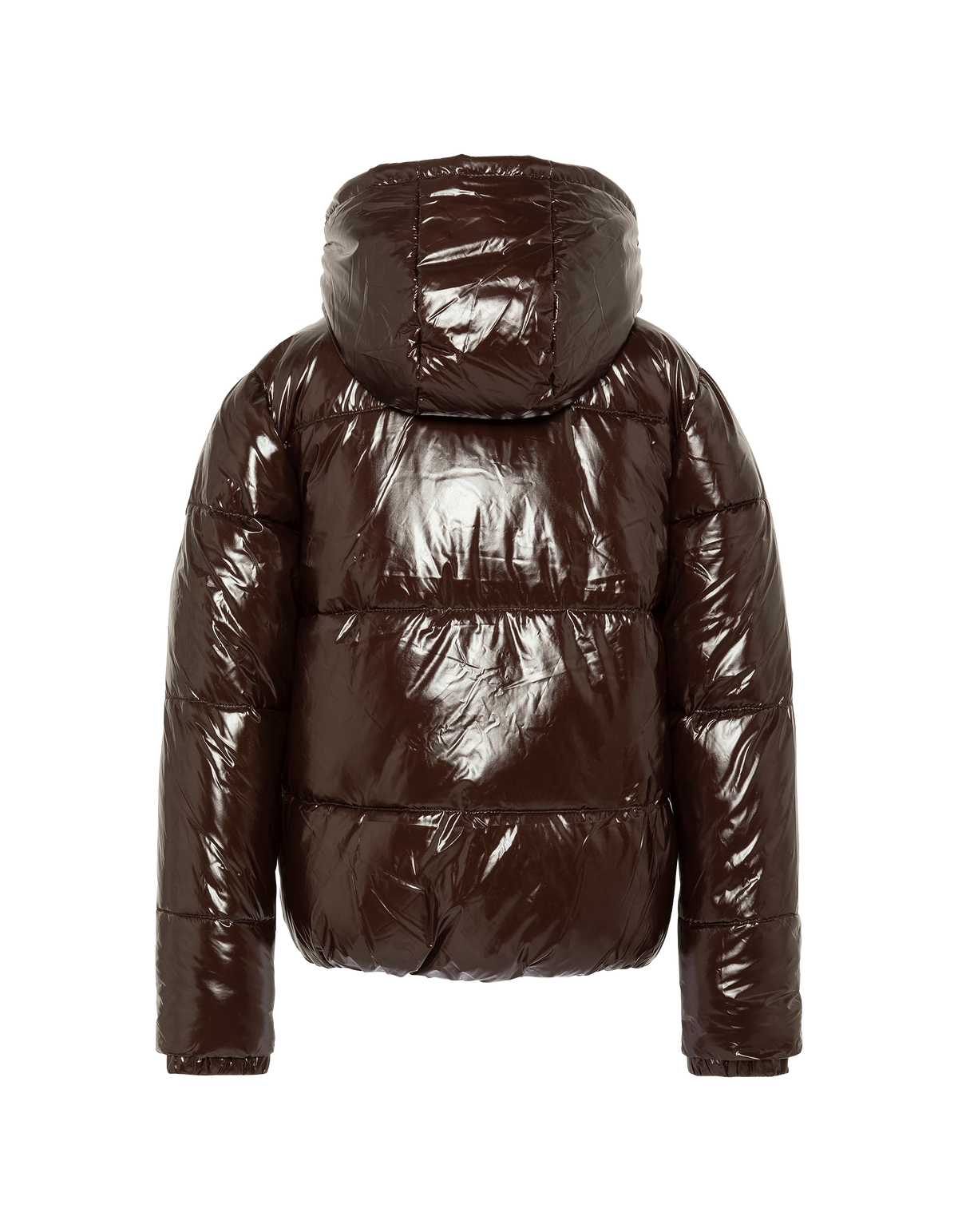 Plumífero urbano infantil con capucha chocolate-8
