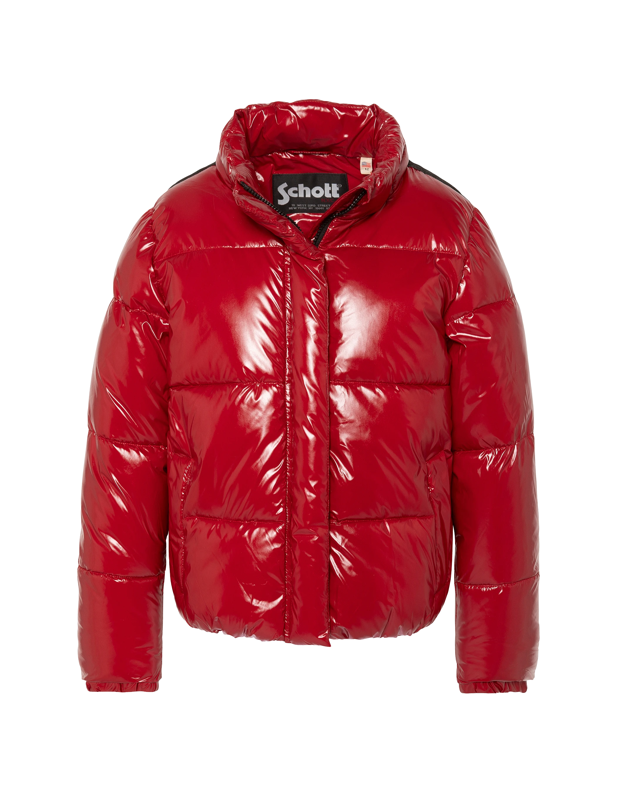 Plumífero urbano infantil con capucha rojo-4