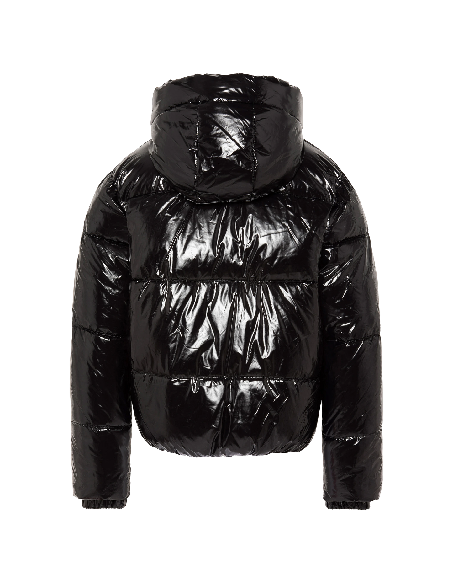 Piumino urbano nero con cappuccio