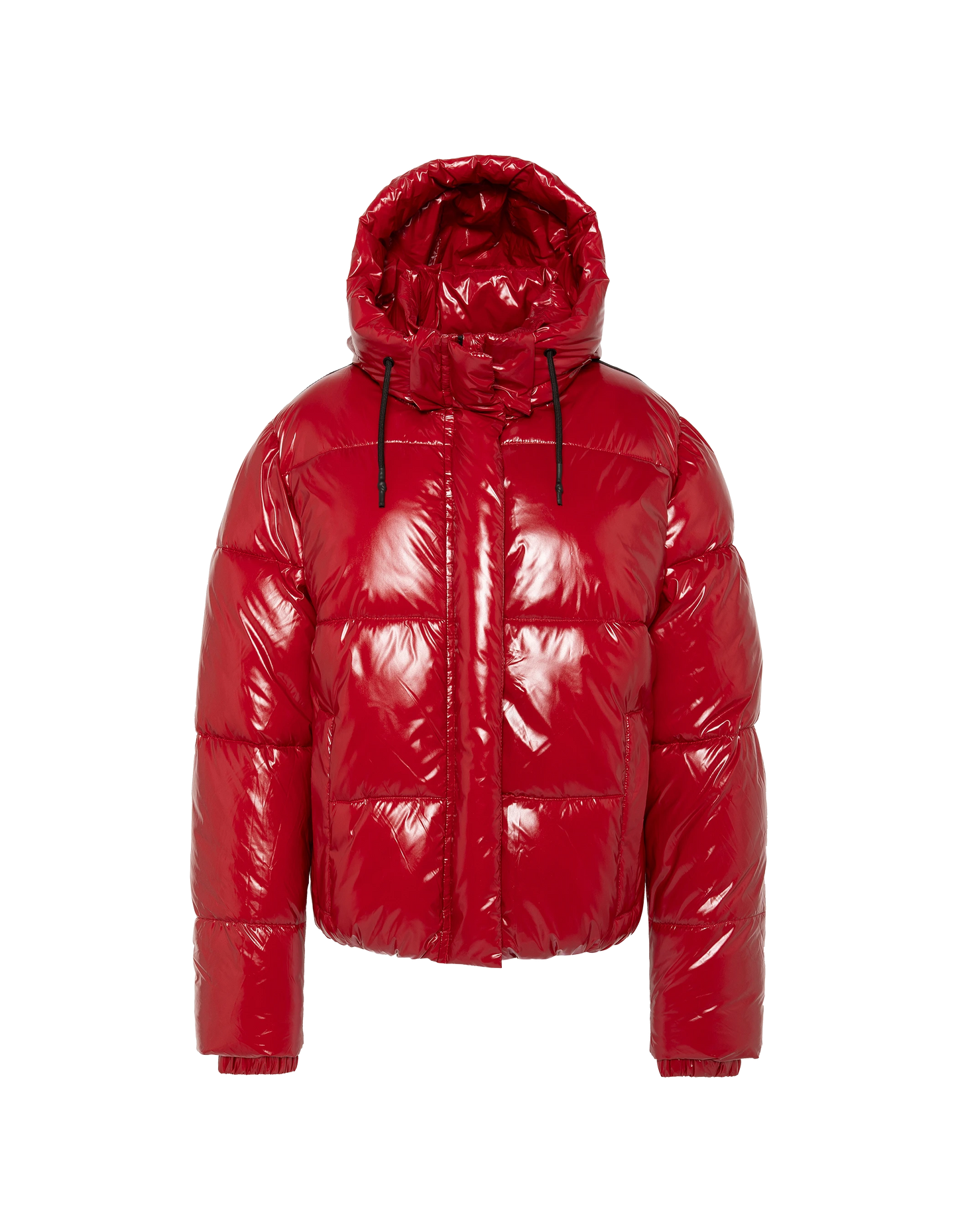 Piumino rosso urbano con cappuccio