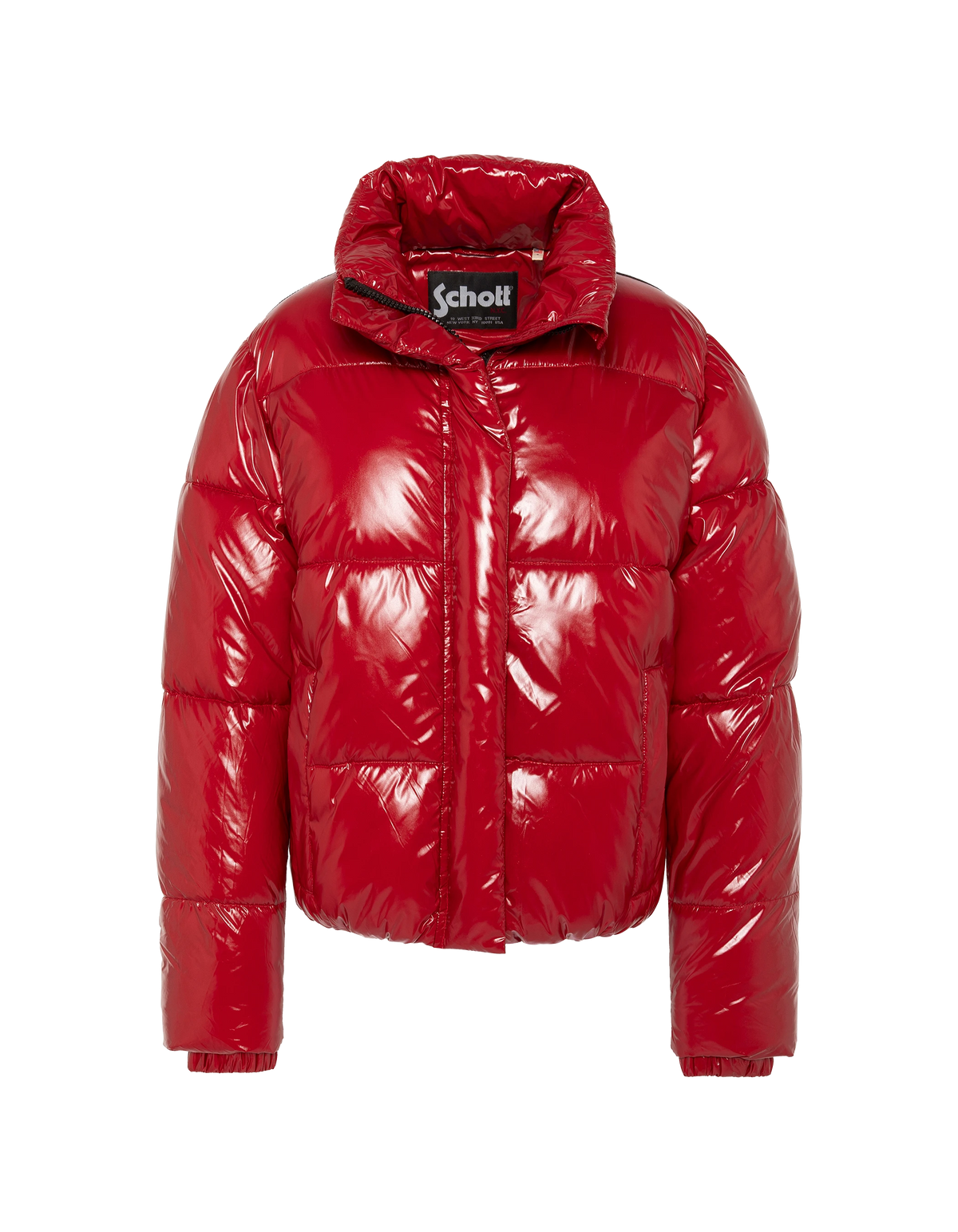 Piumino rosso urbano con cappuccio