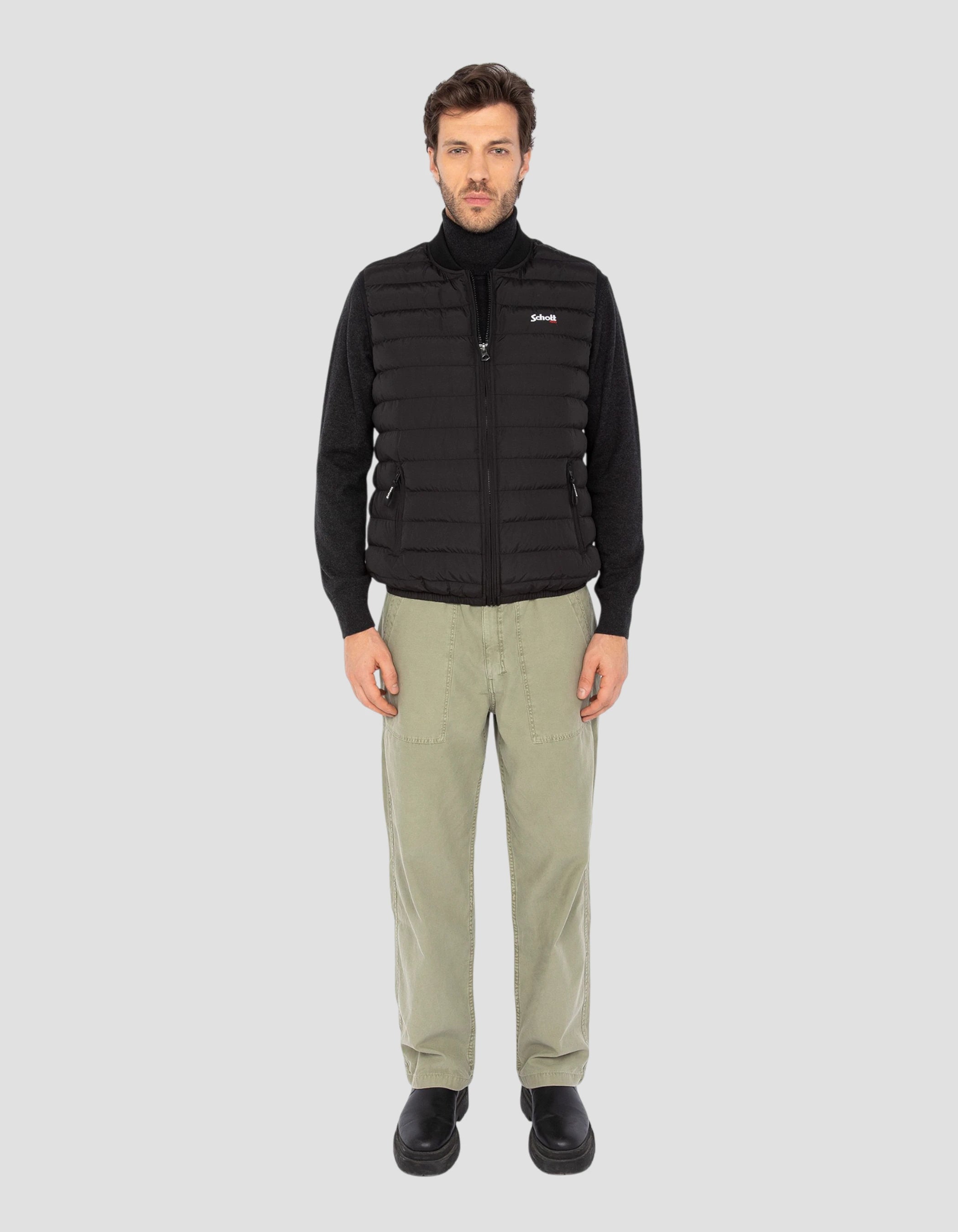 Giacca nera senza luce senza manica-1