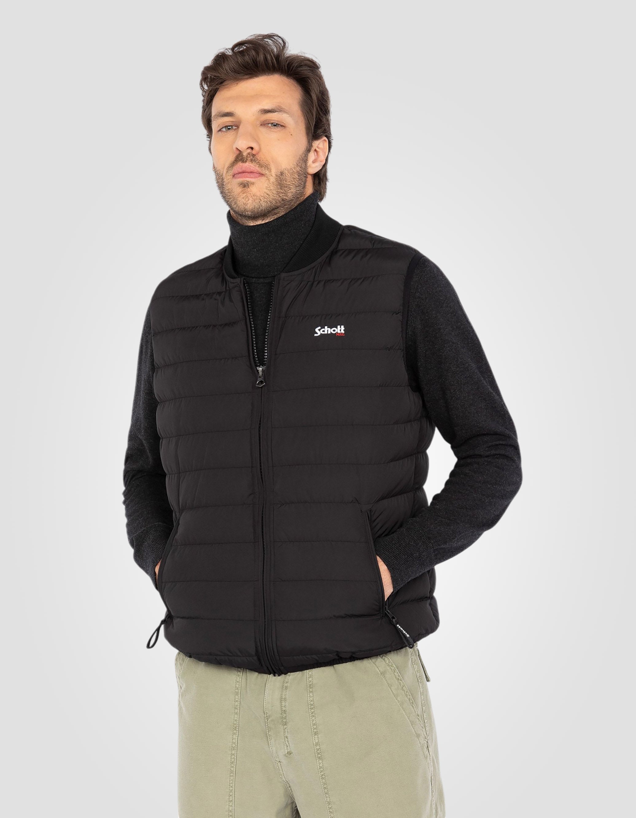 Giacca nera senza luce senza manica-4